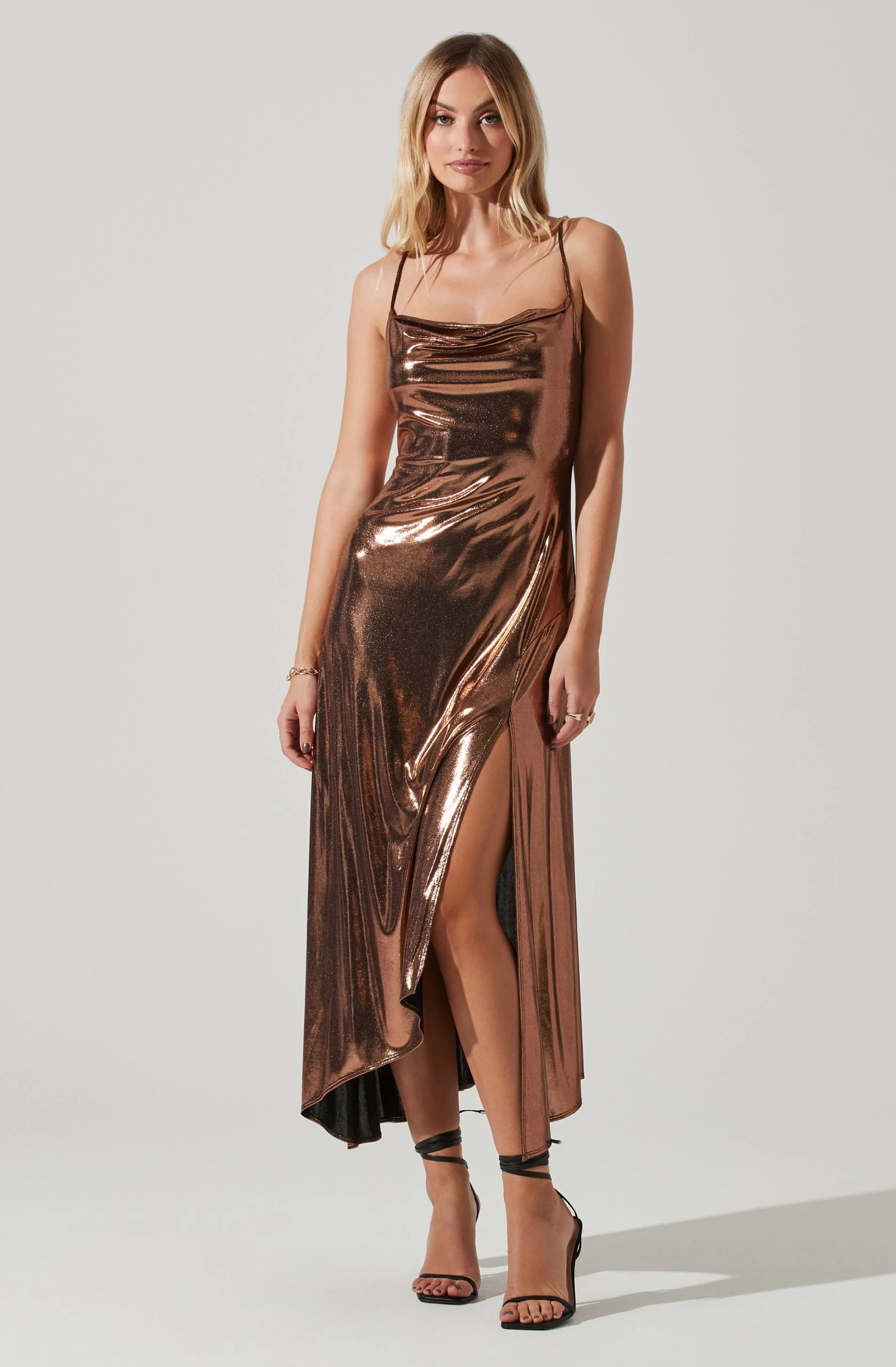 Gaia Metallic Midi Dress - Image 4