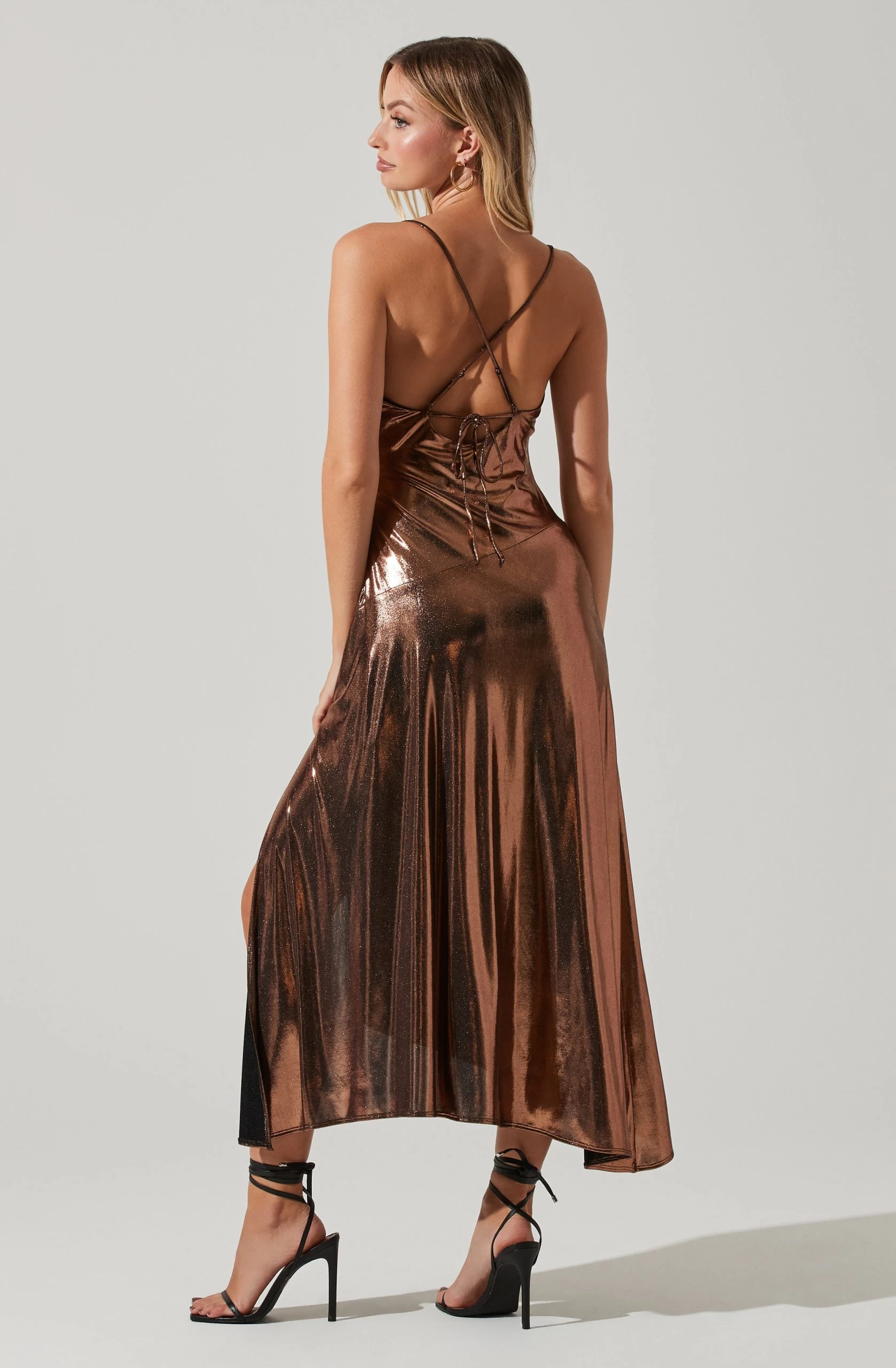 Gaia Metallic Midi Dress - Image 6