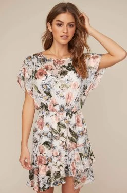 Tyler Ruffle Hem Floral Dress