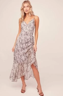 Mariah Python Midi Dress