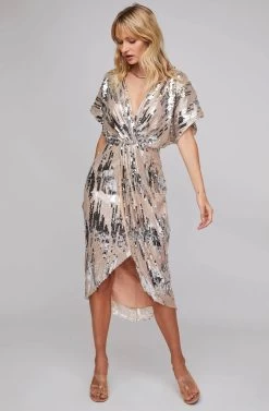 Paloma Metallic Midi Dress