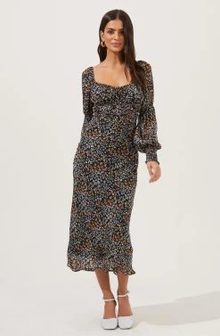 Salinas Floral Long Sleeve Midi Dress