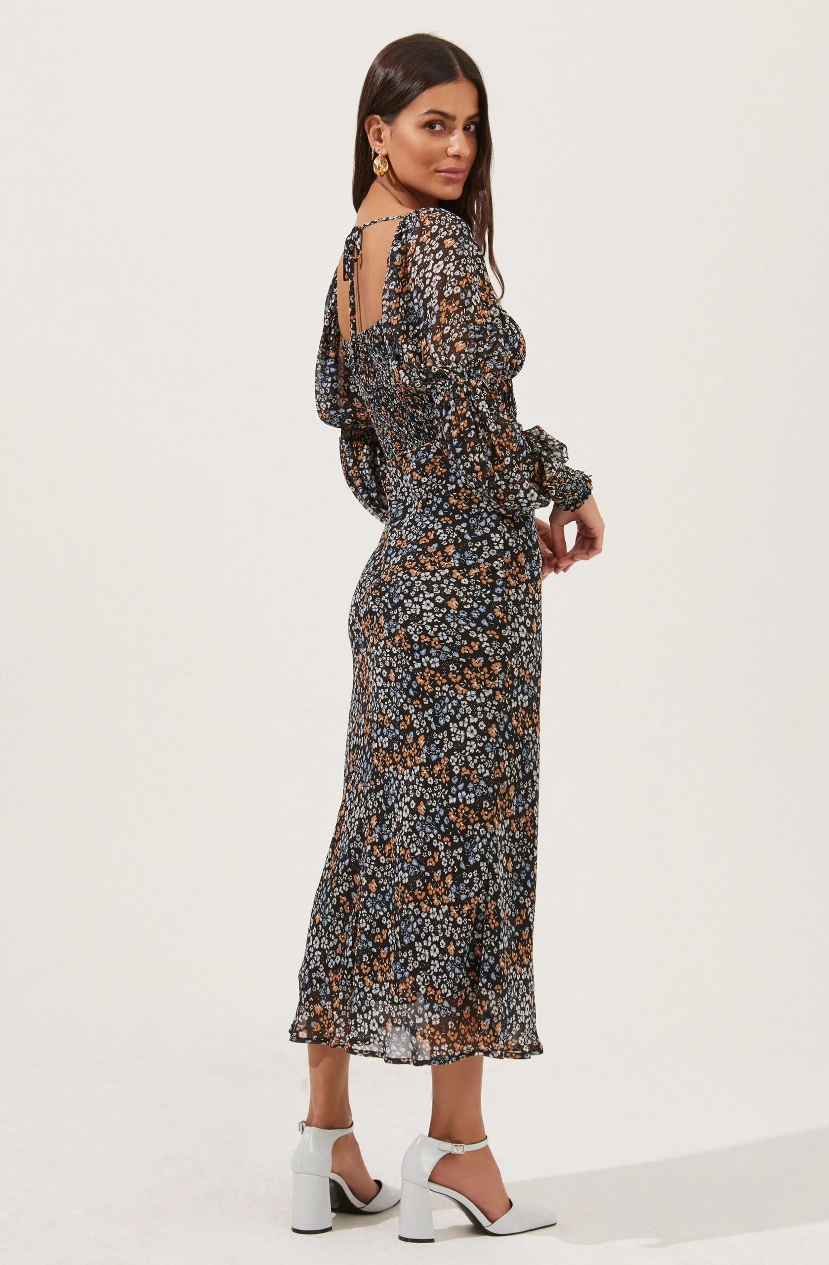 Salinas Floral Long Sleeve Midi Dress - Image 2