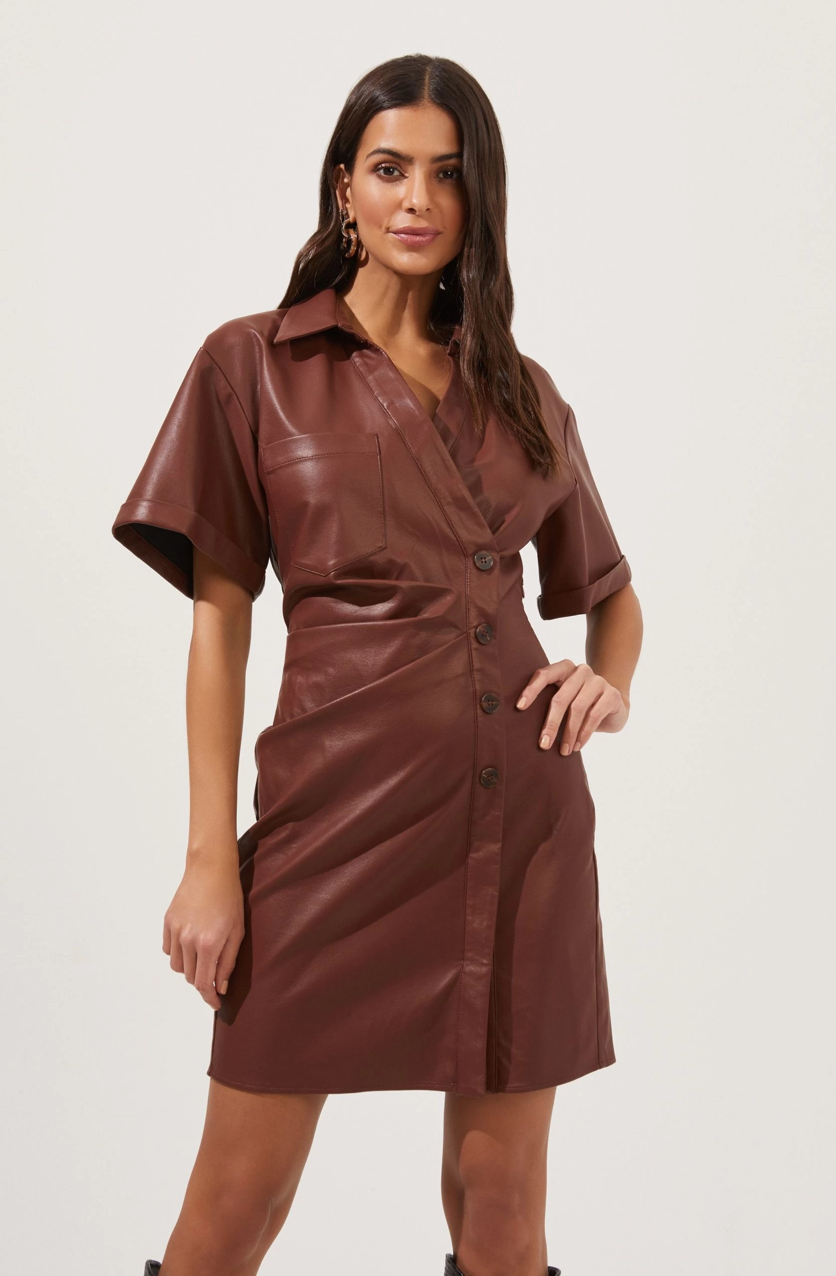 Terra Faux Leather Mini Dress