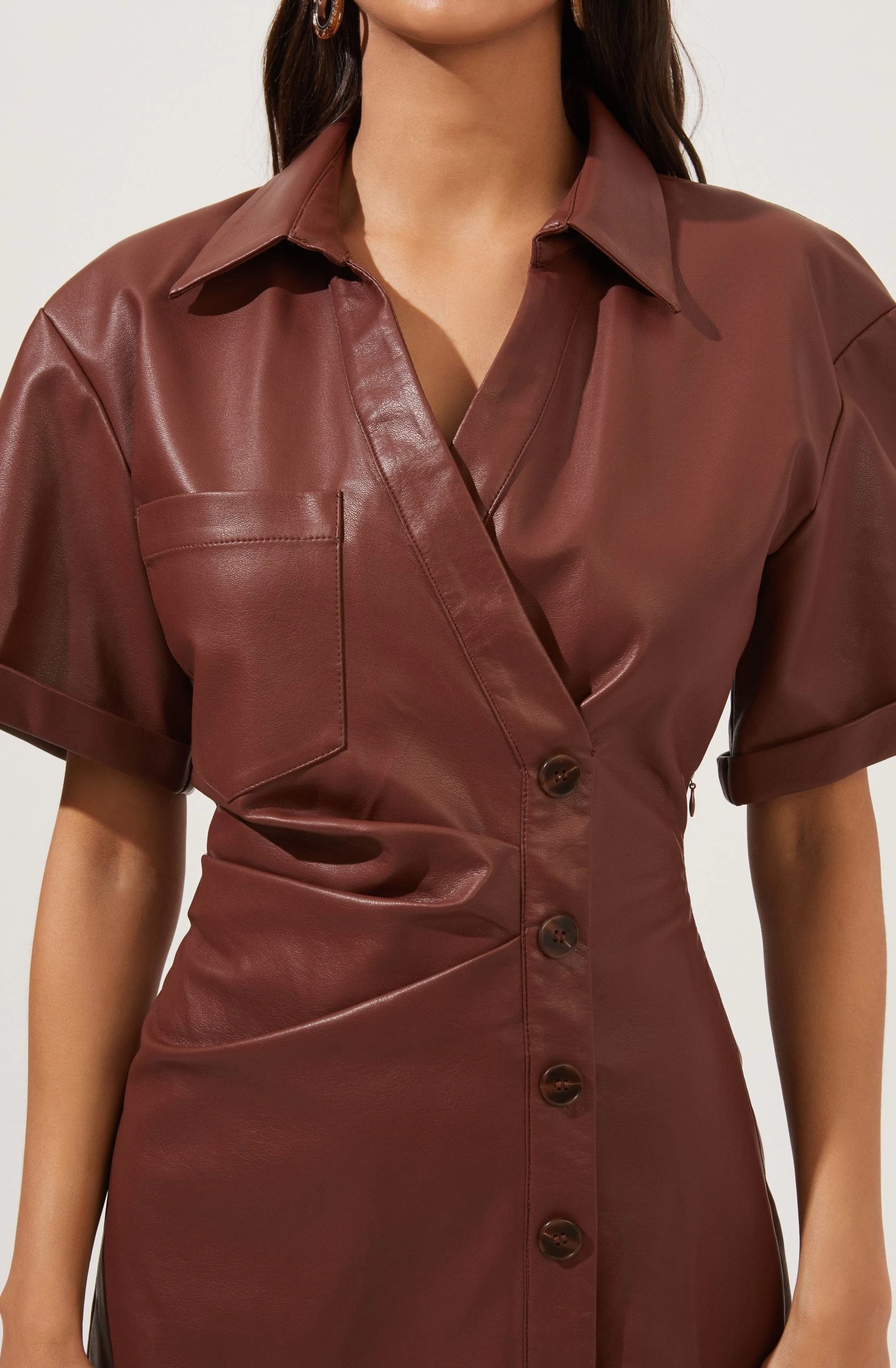 Terra Faux Leather Mini Dress - Image 5