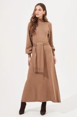 Julianne Tie Waist Sweater Maxi Dress