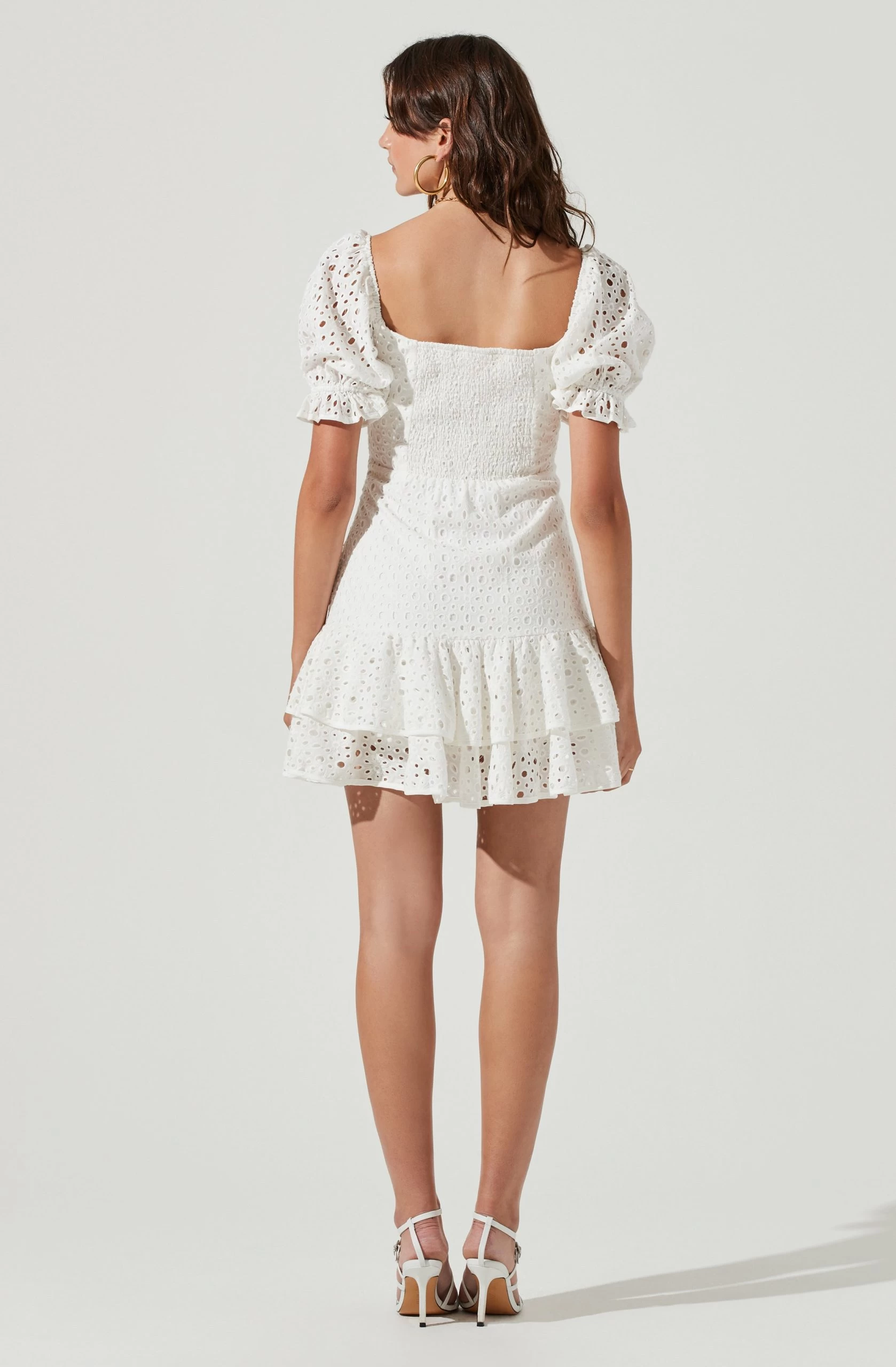 Roseville Pointelle Puff Sleeve Mini Dress - Image 4