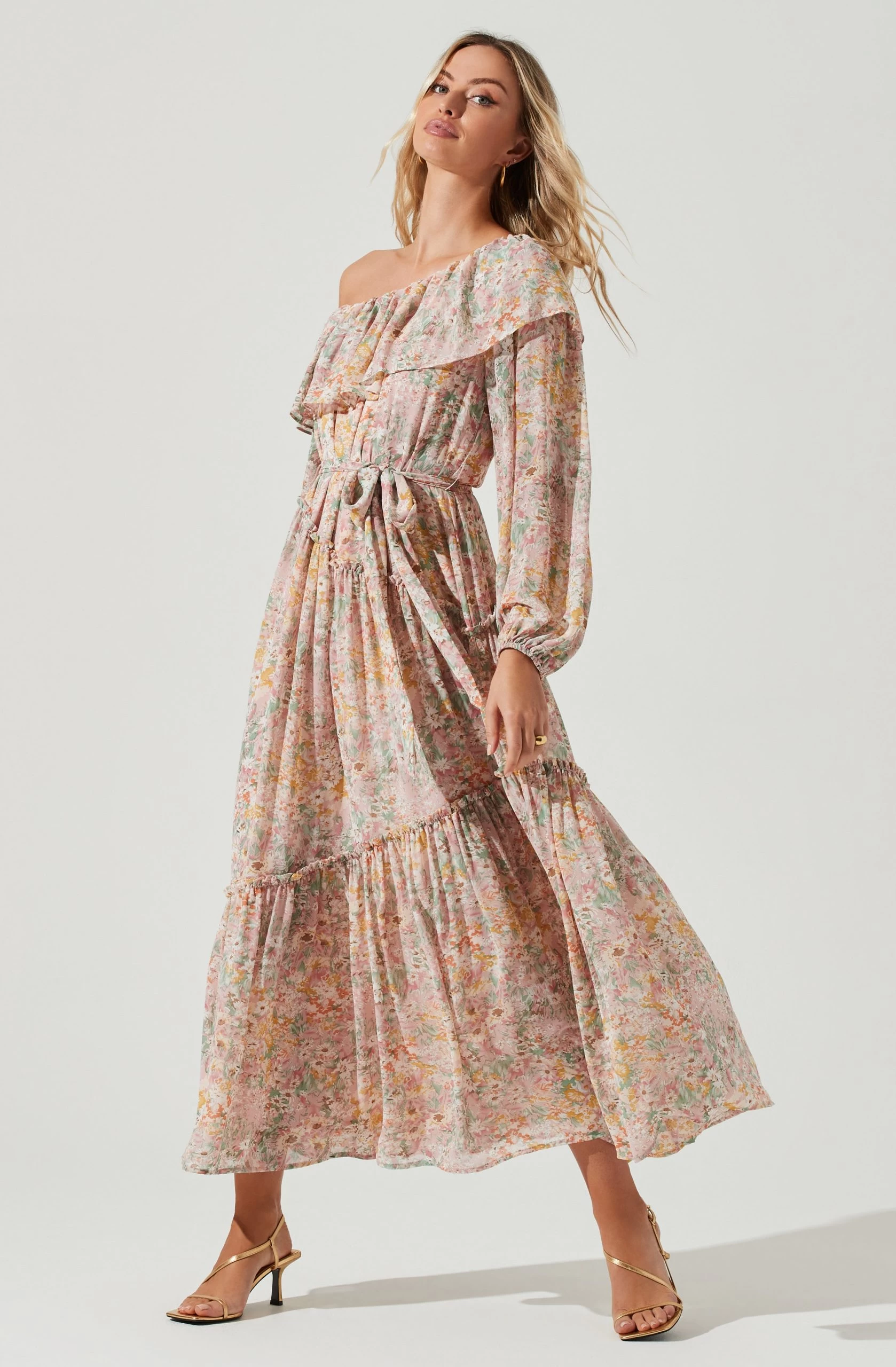 Kaylani Off Shoulder Ruffle Floral Maxi Dress - Image 3