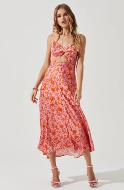 Farida Floral Cutout Midi Dress