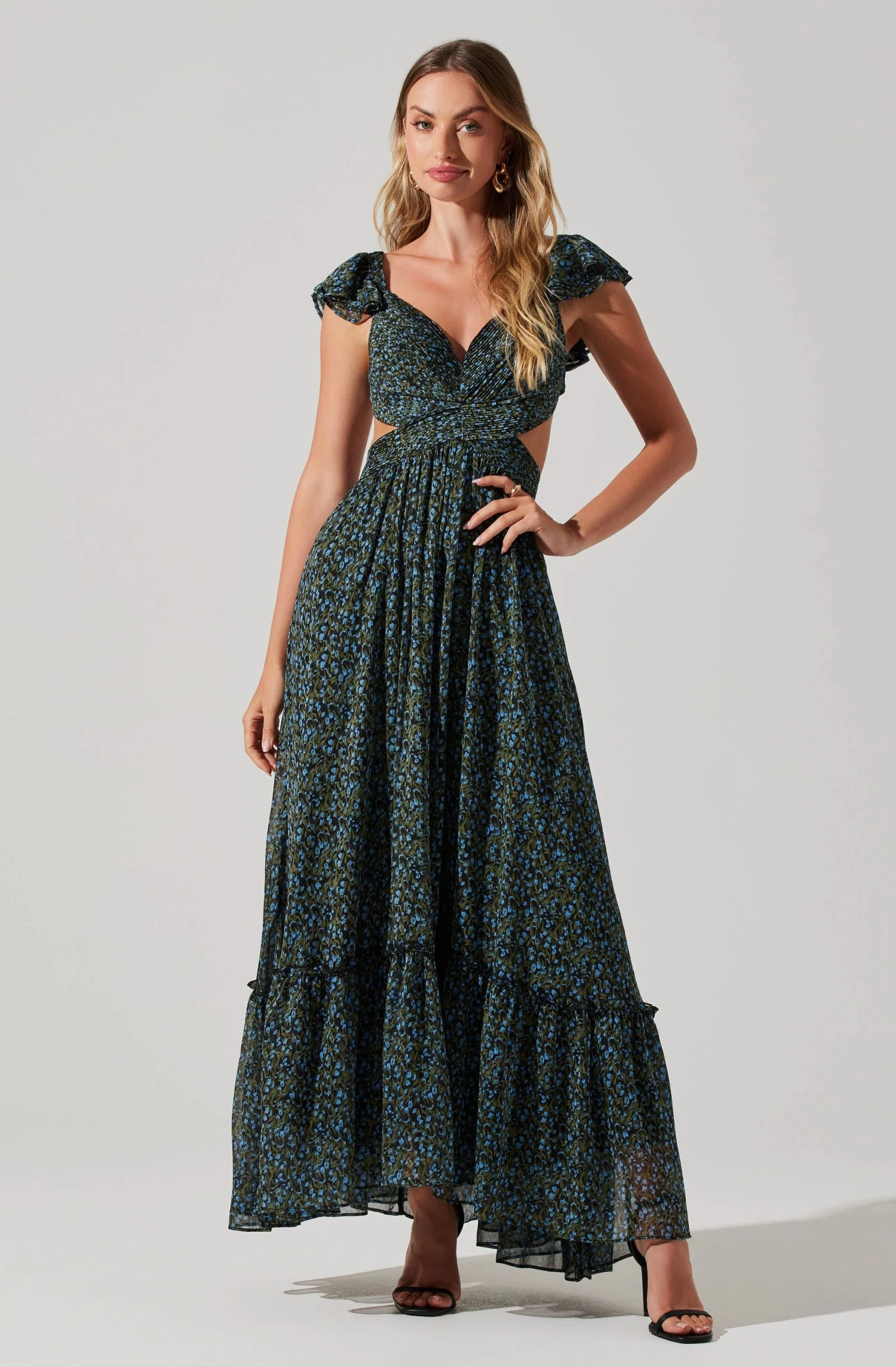 Primrose Floral Strappy Back Maxi Dress - Image 7