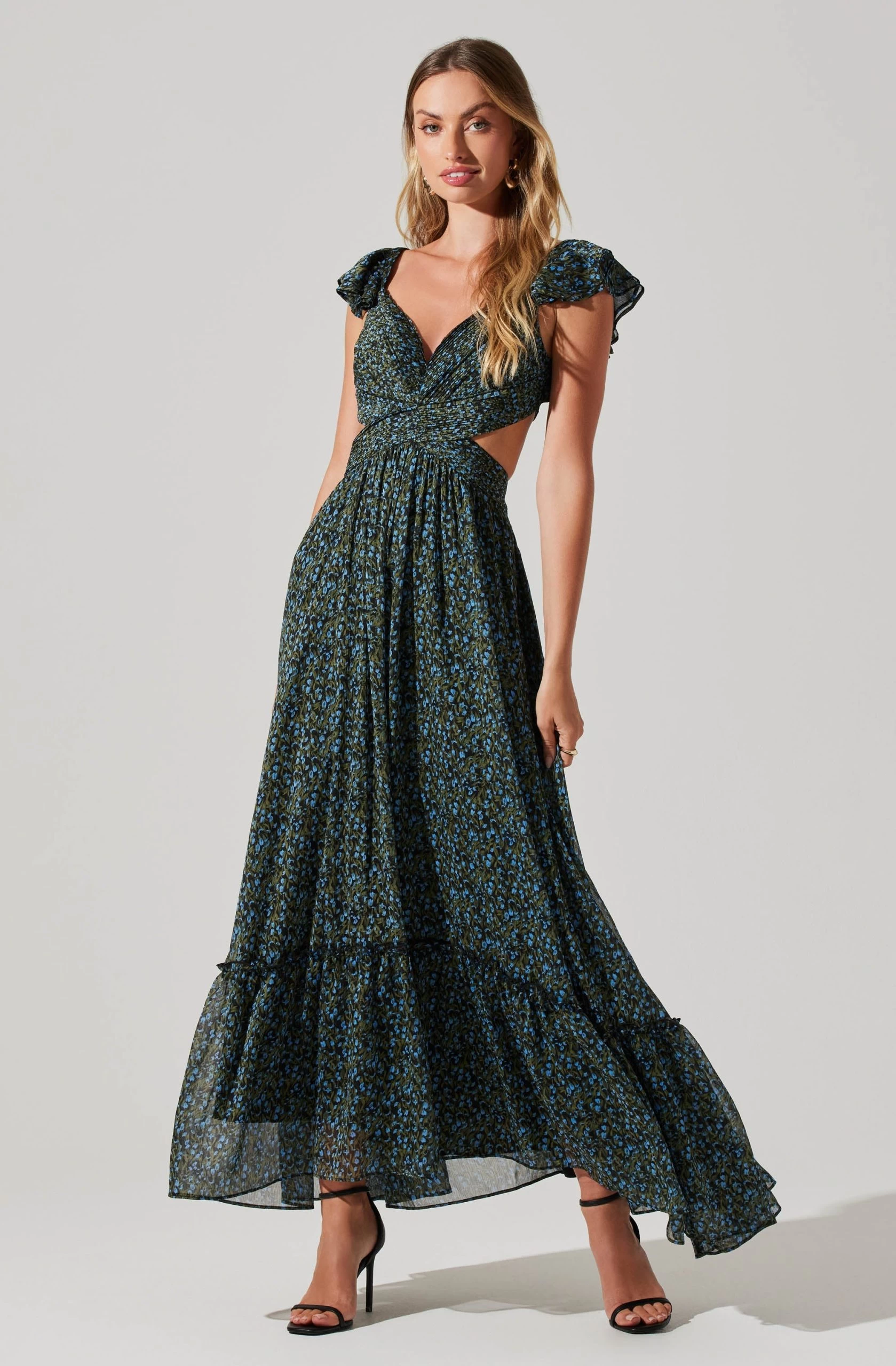 Primrose Floral Strappy Back Maxi Dress - Image 10