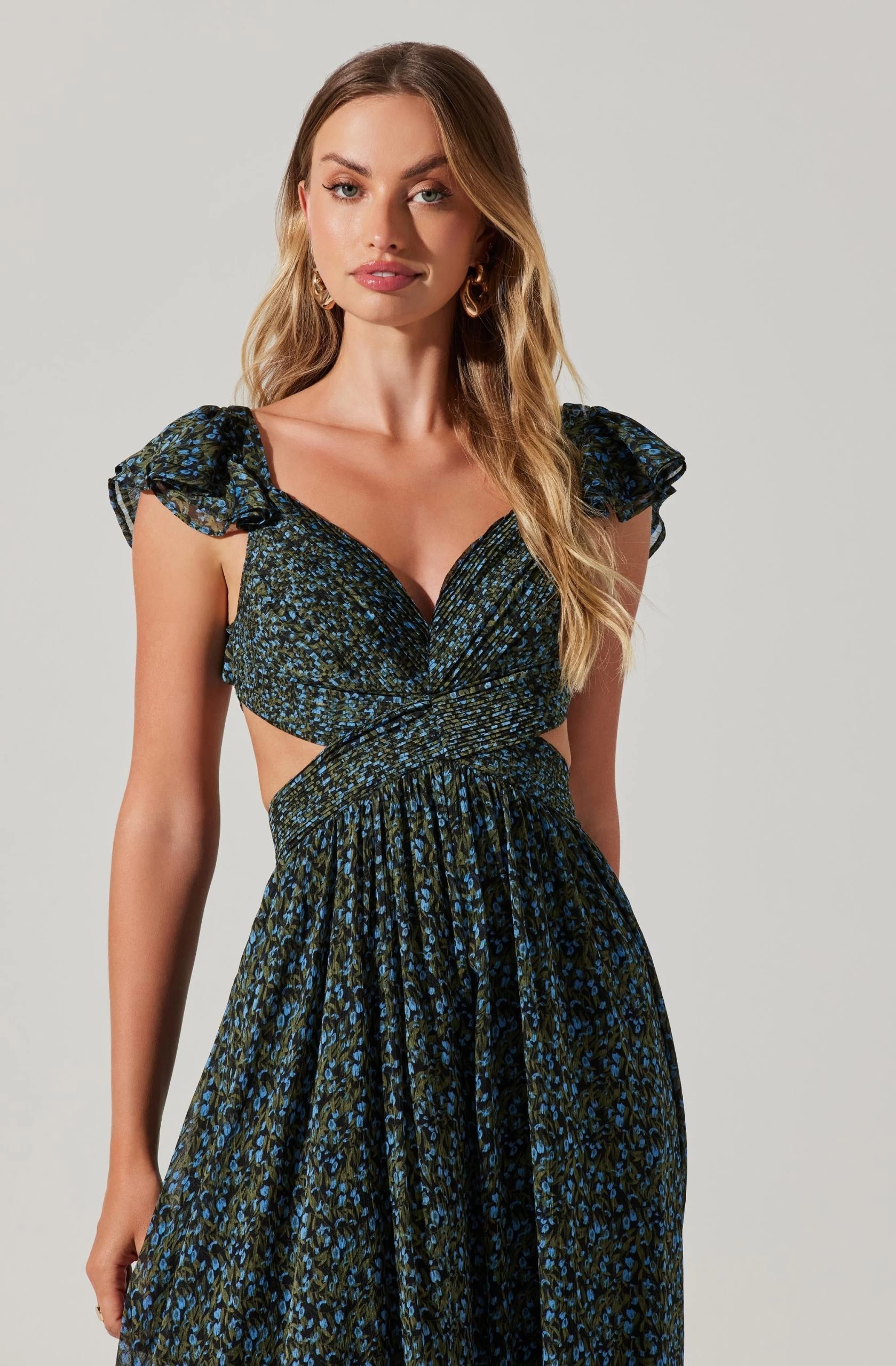 Primrose Floral Strappy Back Maxi Dress - Image 9