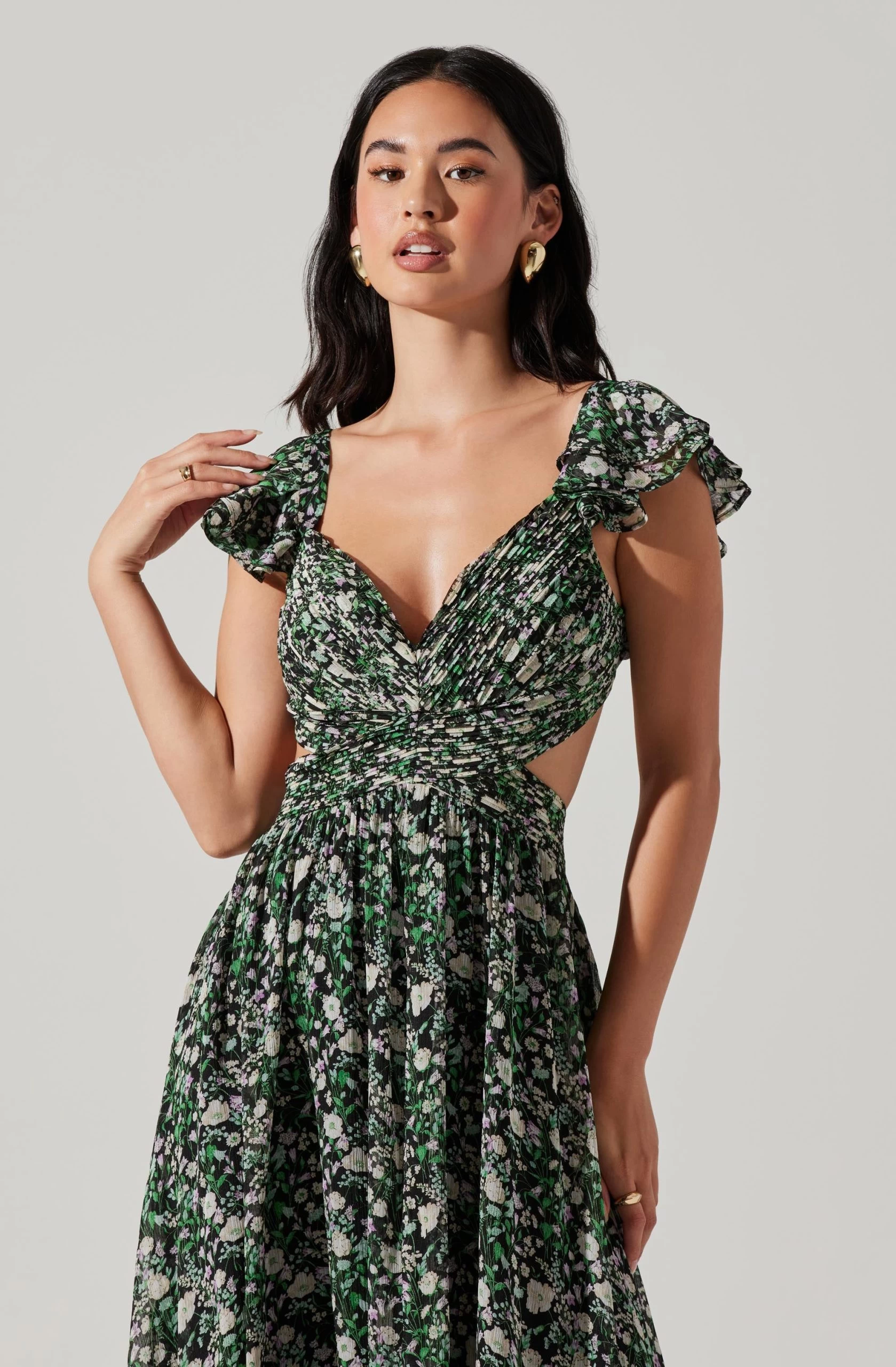 Primrose Floral Strappy Back Maxi Dress - Image 2