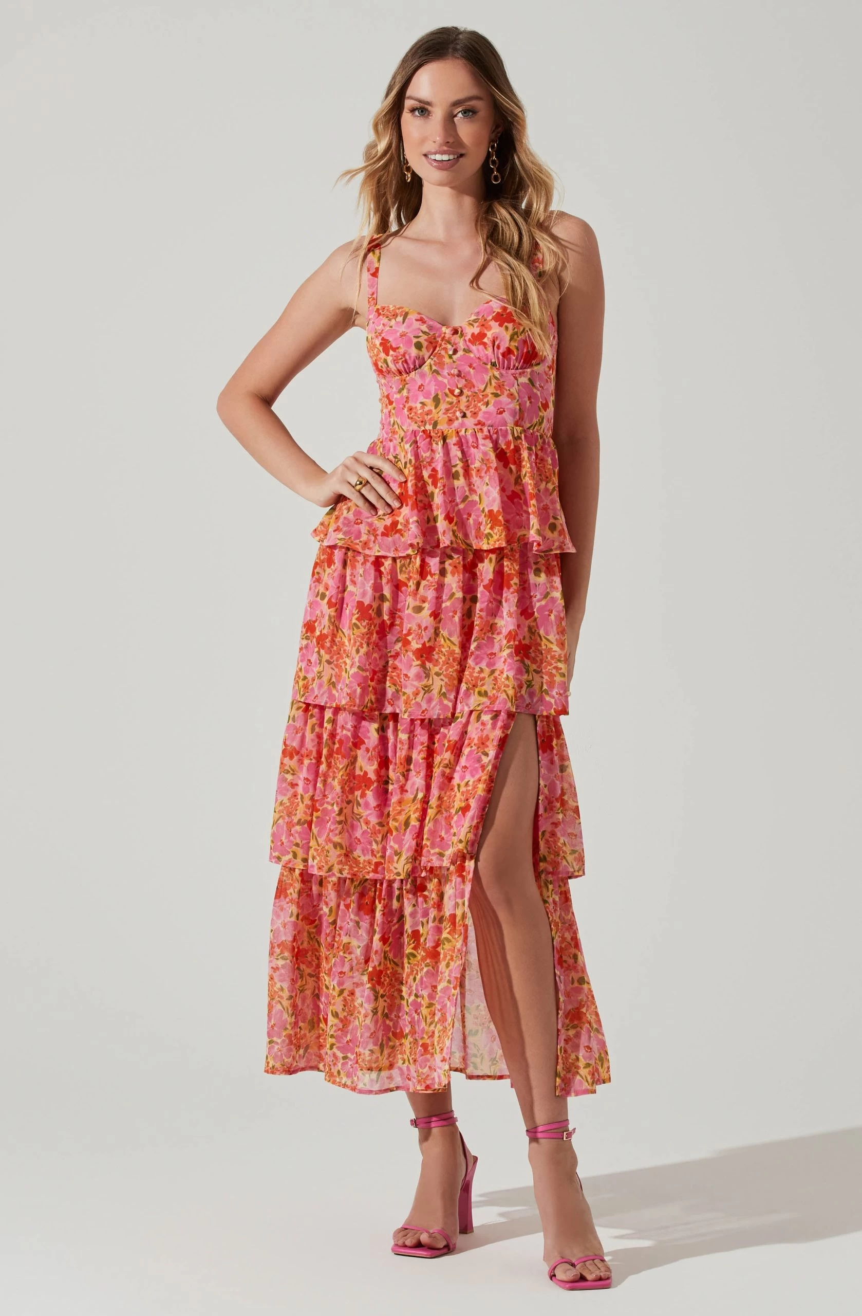 Midsummer Floral Tiered Maxi Dress - Image 3