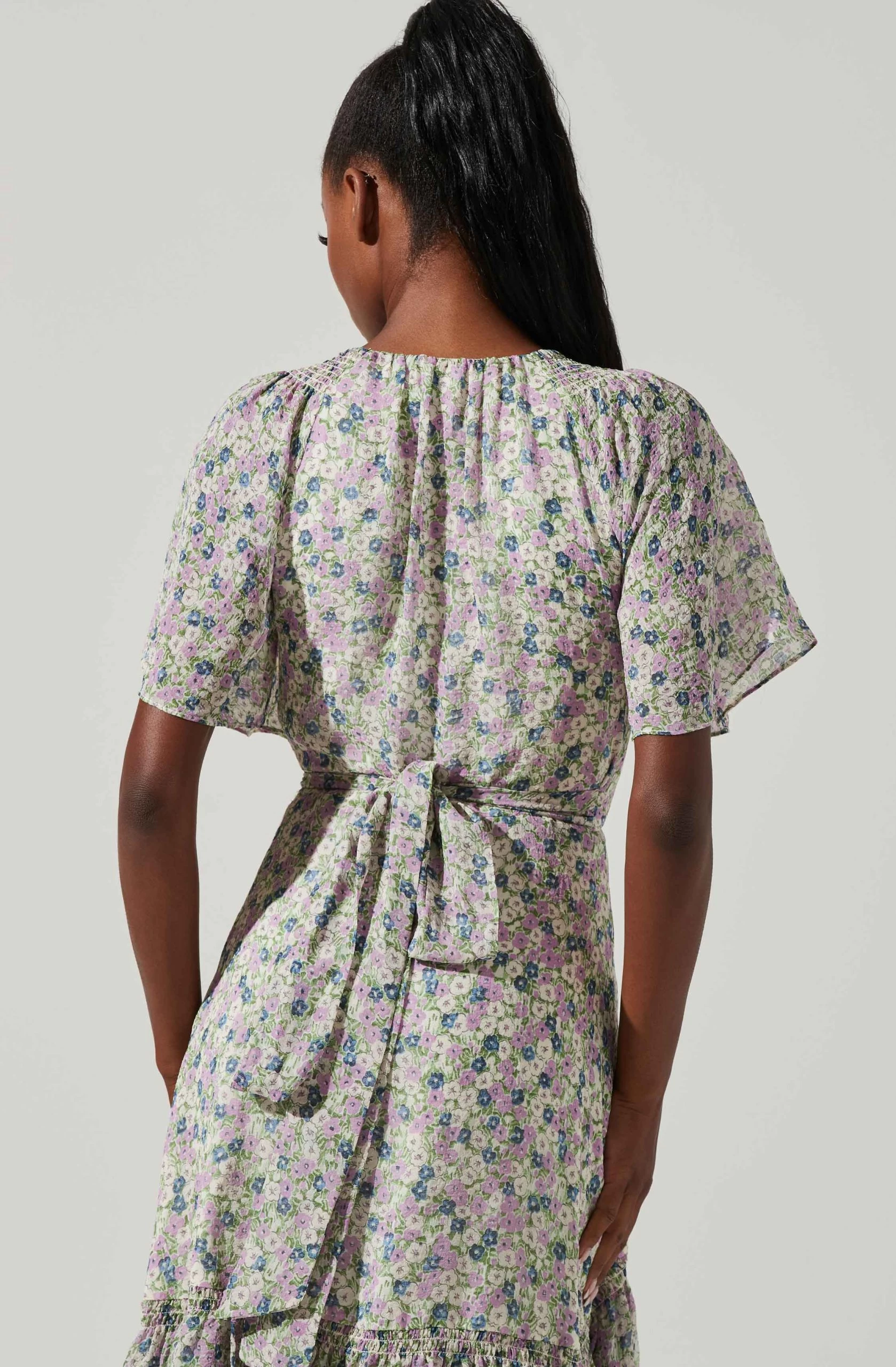 Adella Floral Ruffle Midi Dress - Image 3