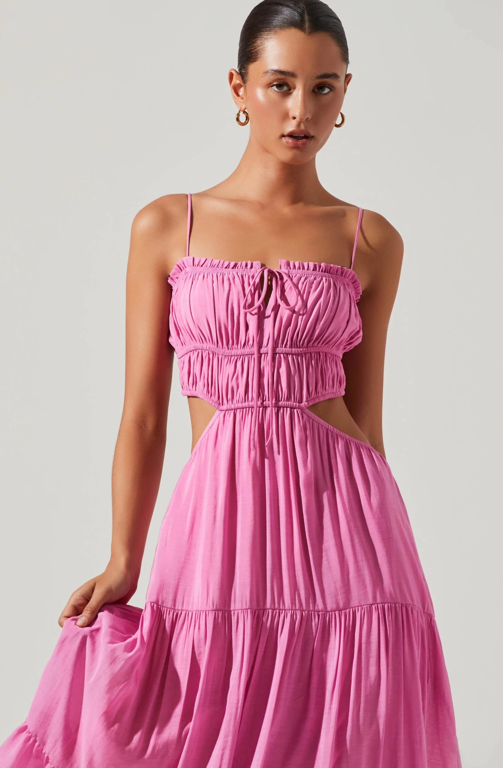 Odina Smocked Cutout Tiered Maxi Dress - Image 2