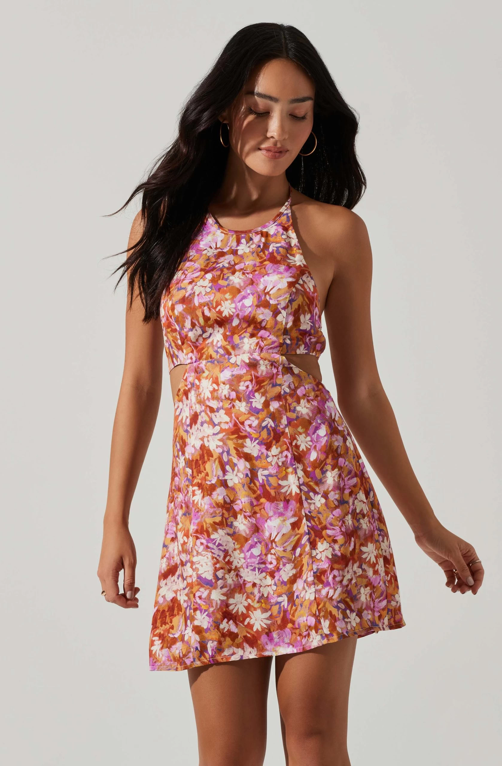 Laylin Floral Halter Cutout Mini Dress - Image 2