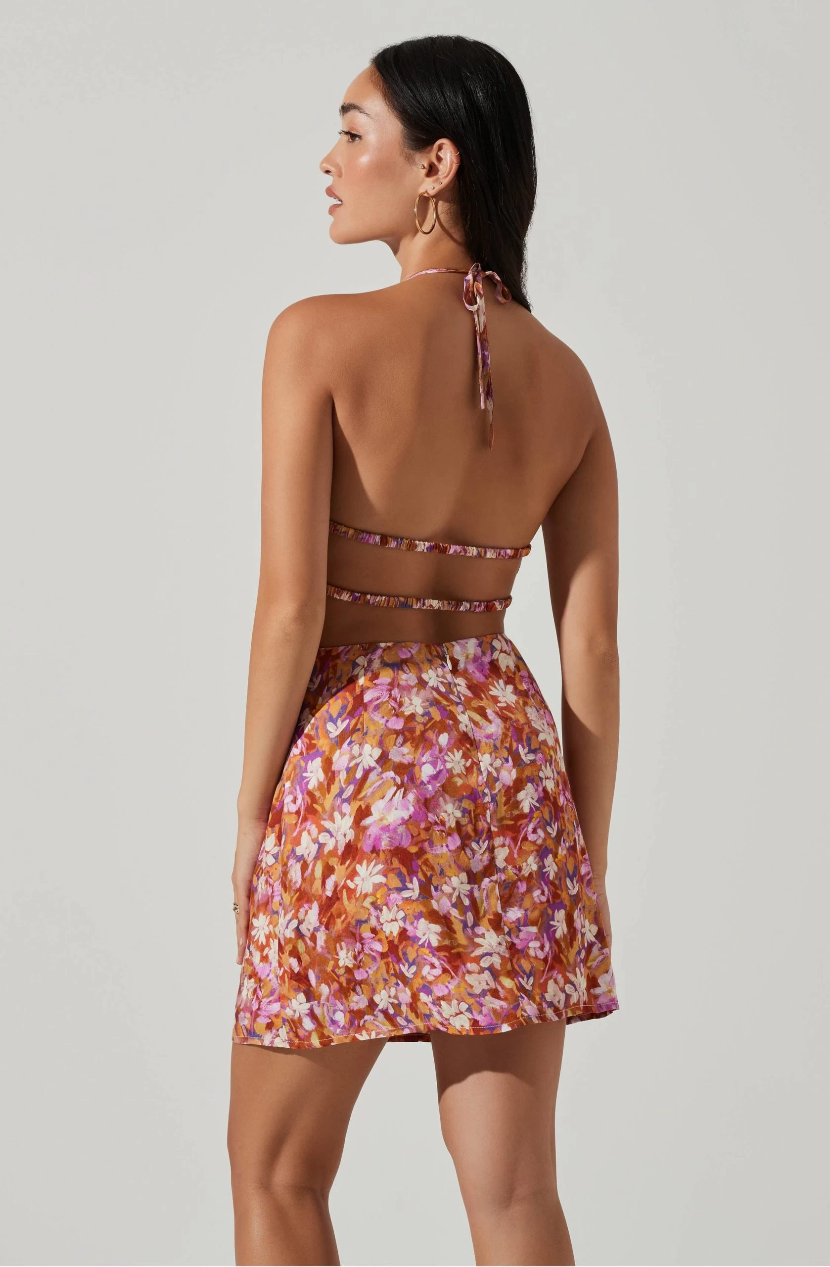 Laylin Floral Halter Cutout Mini Dress - Image 4