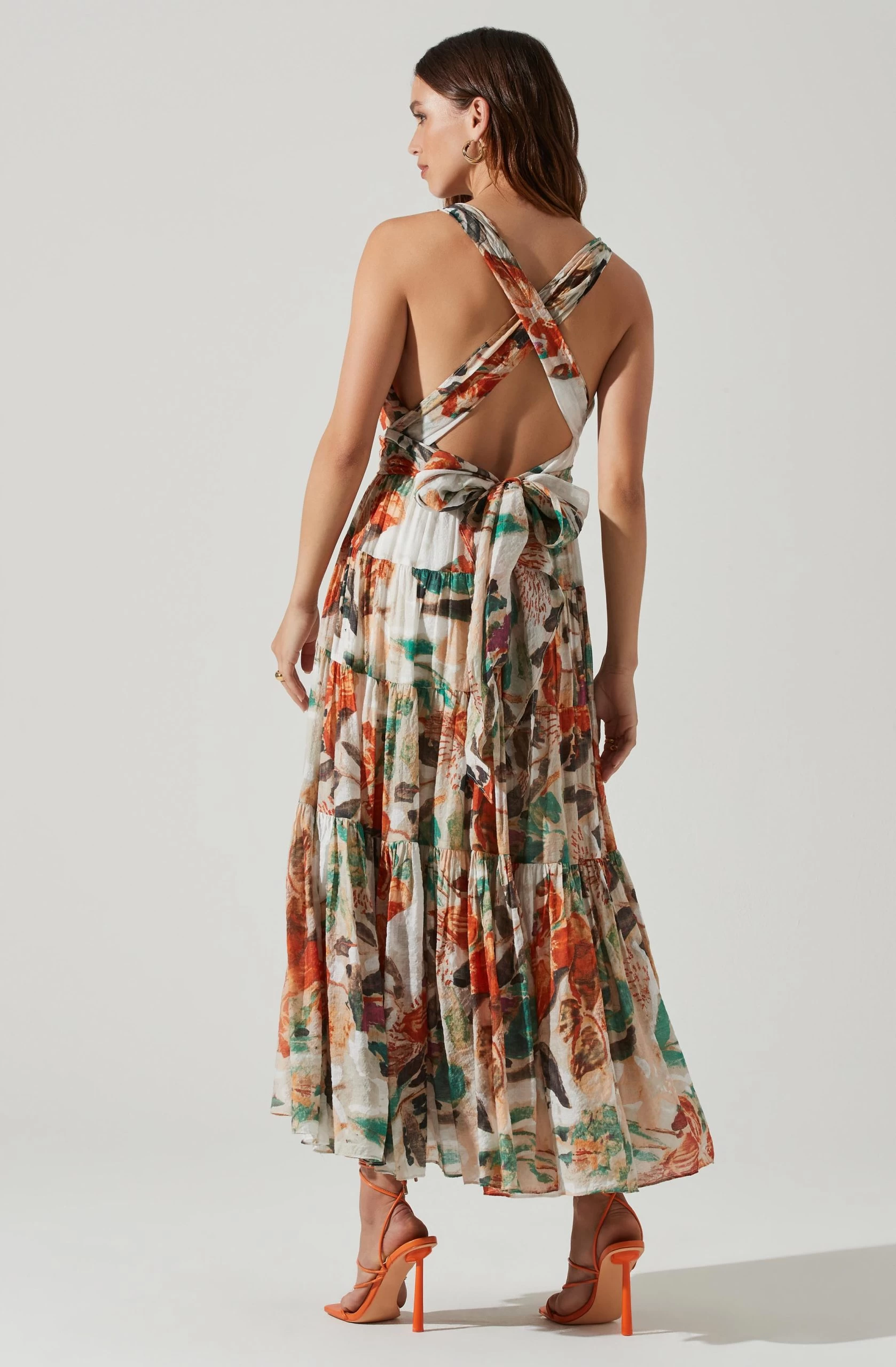 Almina Floral Pleated Midi Dress - Image 5