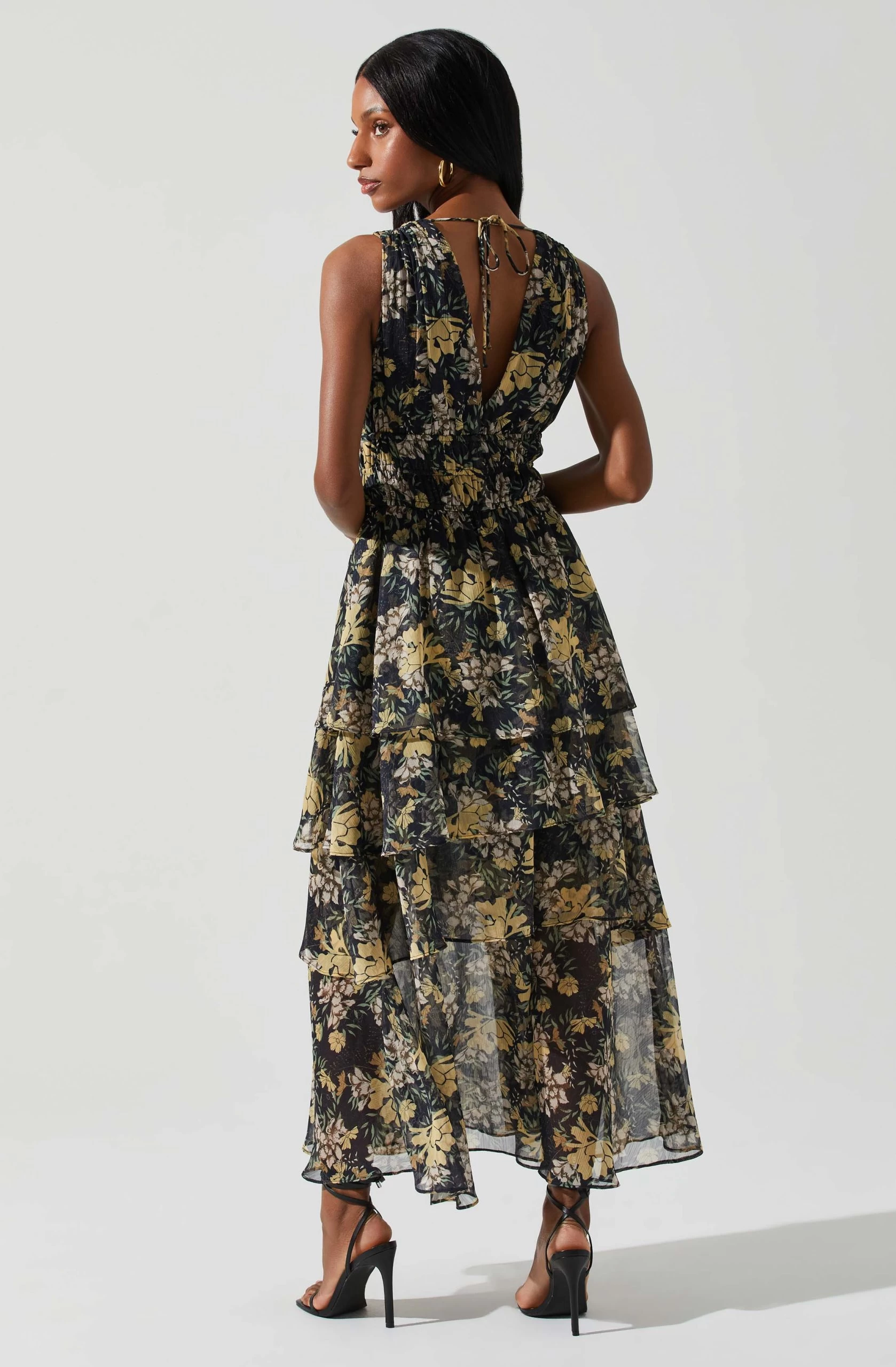 Kali Sleeveless Smocked Waist Floral Maxi Dress - Image 6