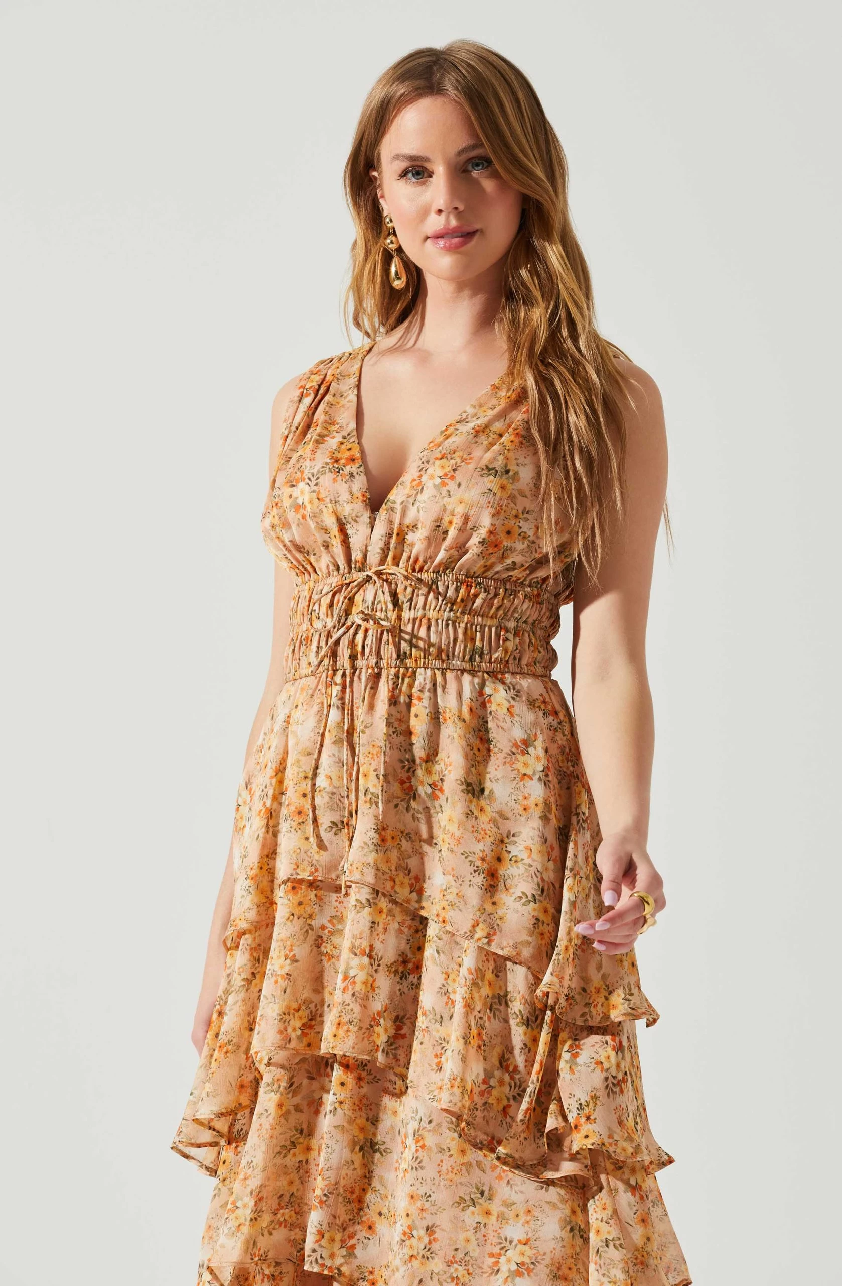 Kali Sleeveless Smocked Waist Floral Maxi Dress - Image 8