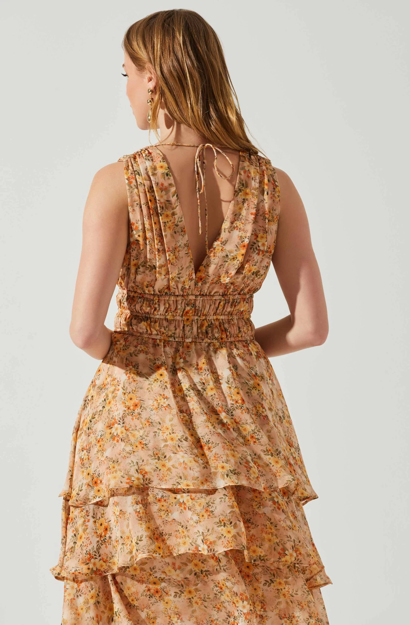 Kali Sleeveless Smocked Waist Floral Maxi Dress - Image 11