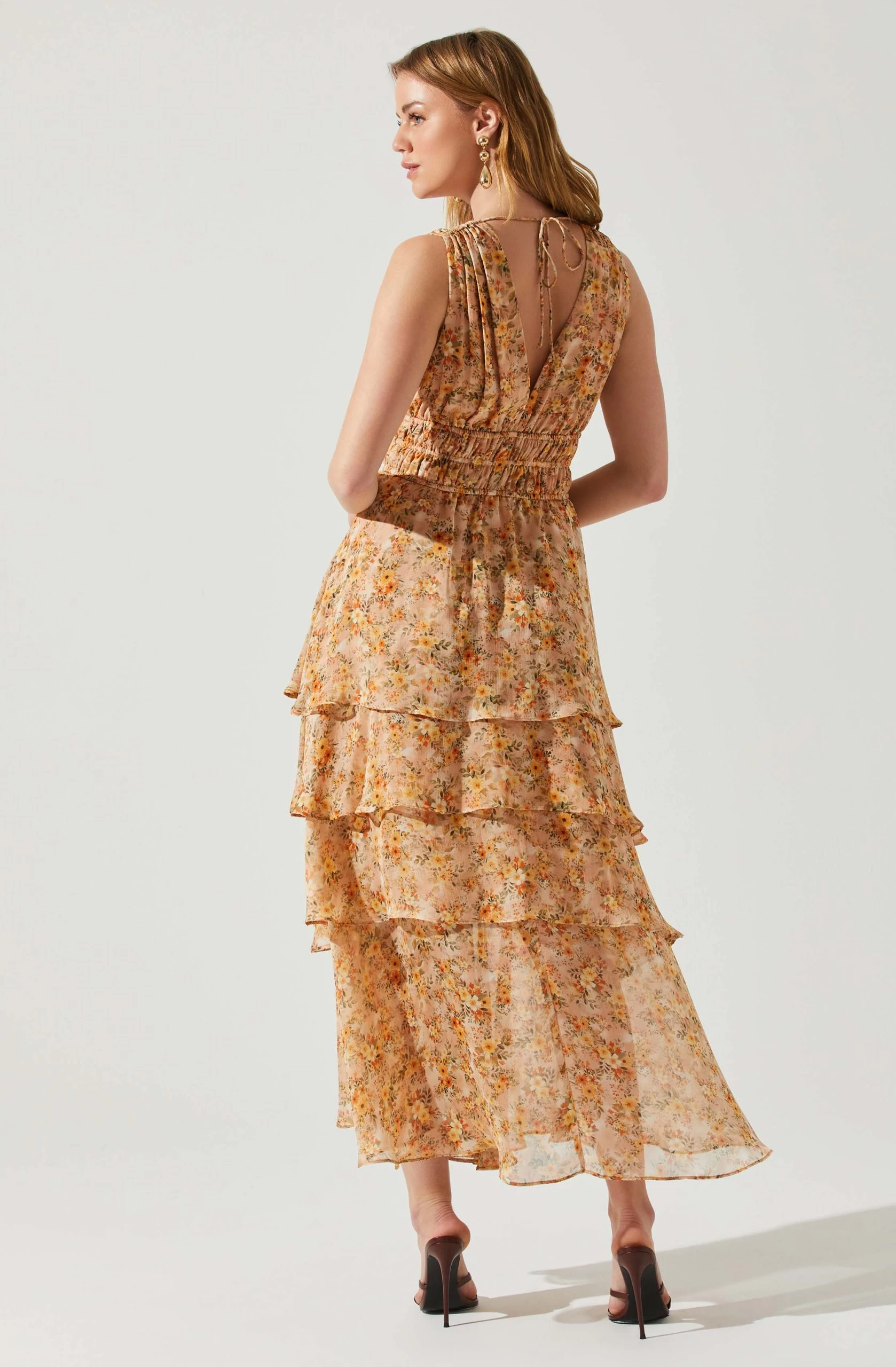 Kali Sleeveless Smocked Waist Floral Maxi Dress - Image 12