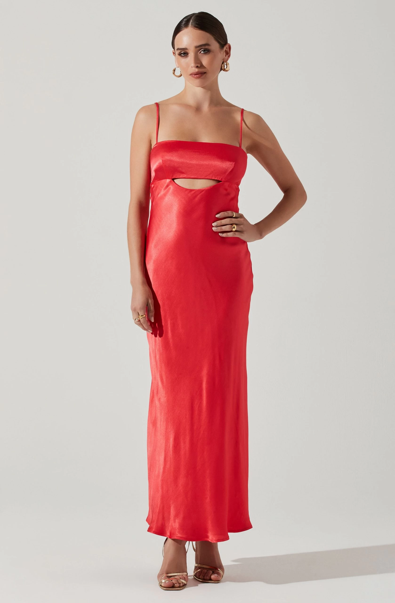Bellerose Satin Cutout Midi Dress - Image 3