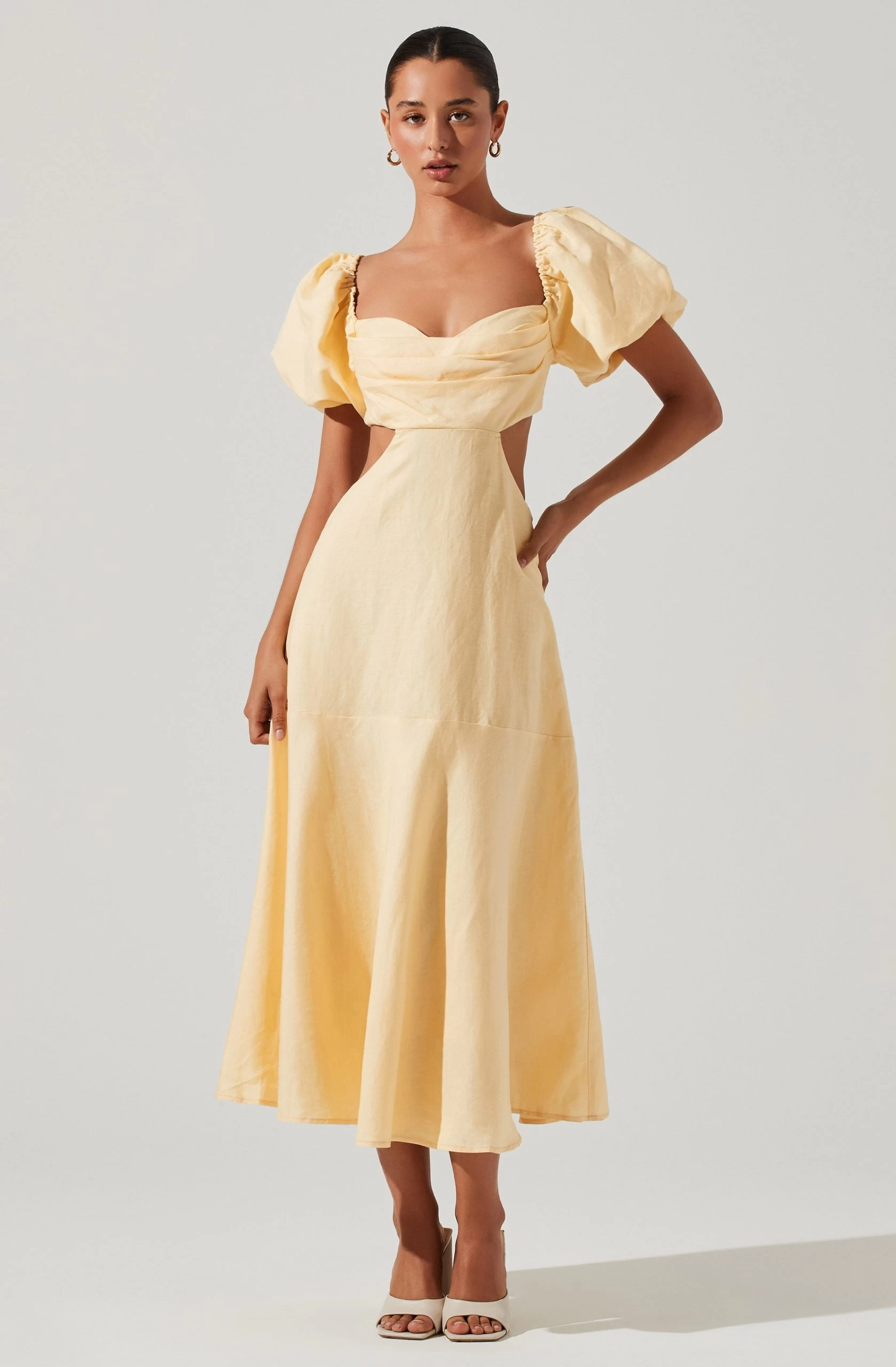 Winley Puff Sleeve Cutout Midi Dress - Image 18