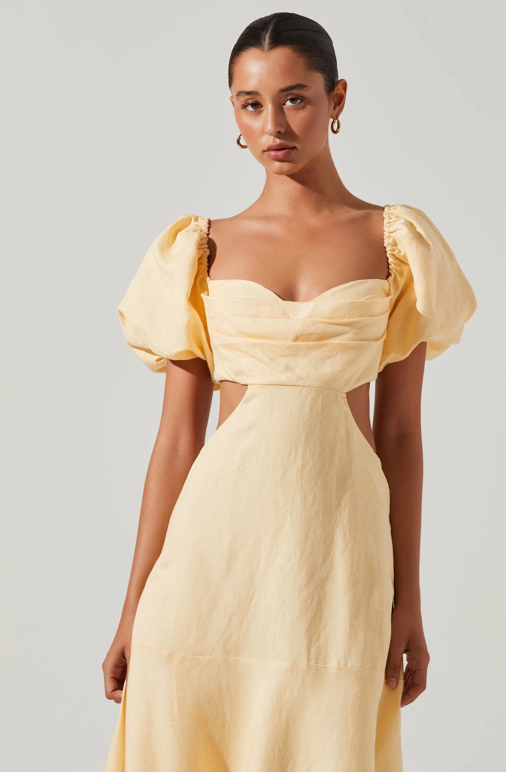 Winley Puff Sleeve Cutout Midi Dress - Image 17