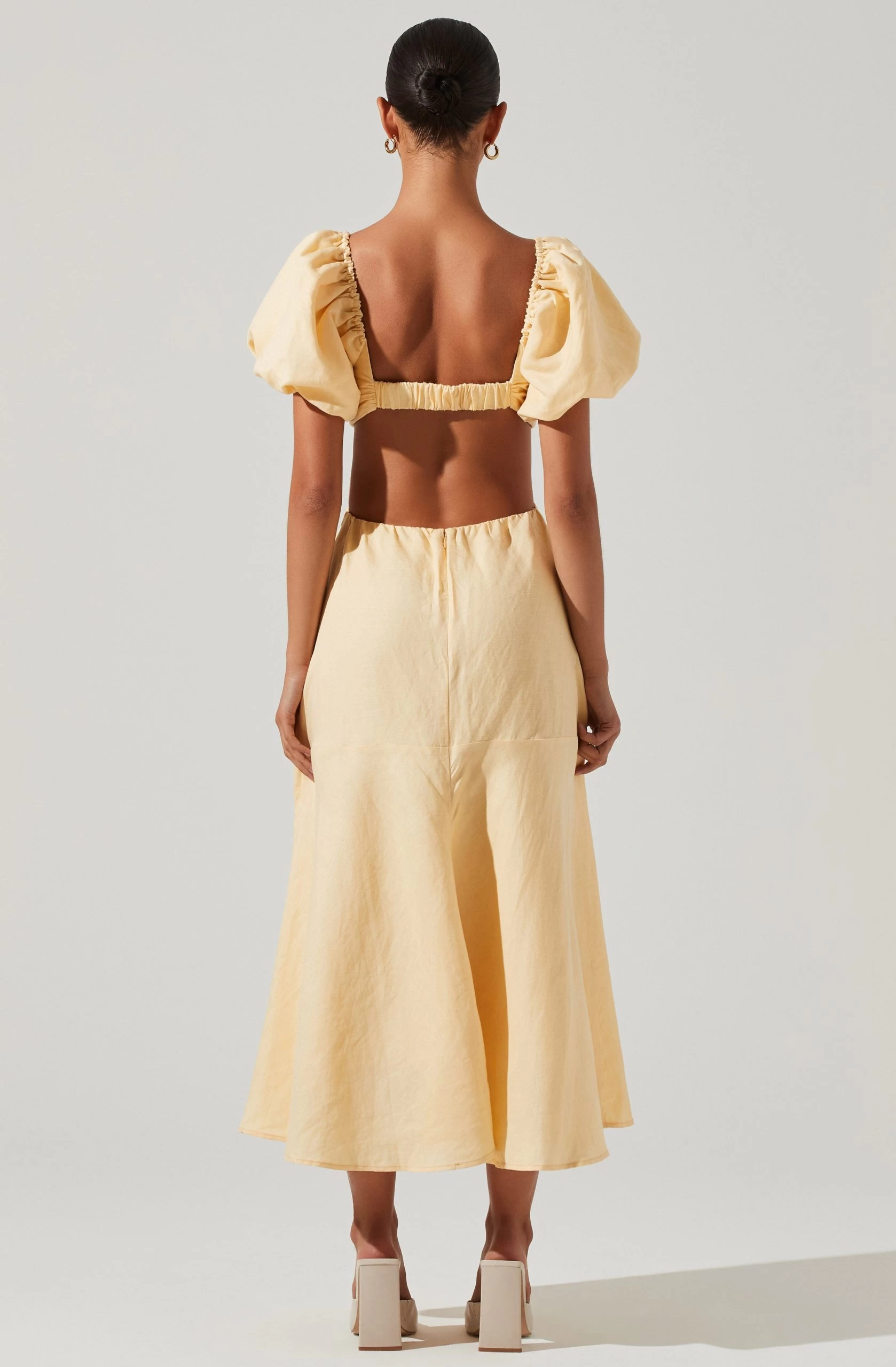 Winley Puff Sleeve Cutout Midi Dress - Image 20