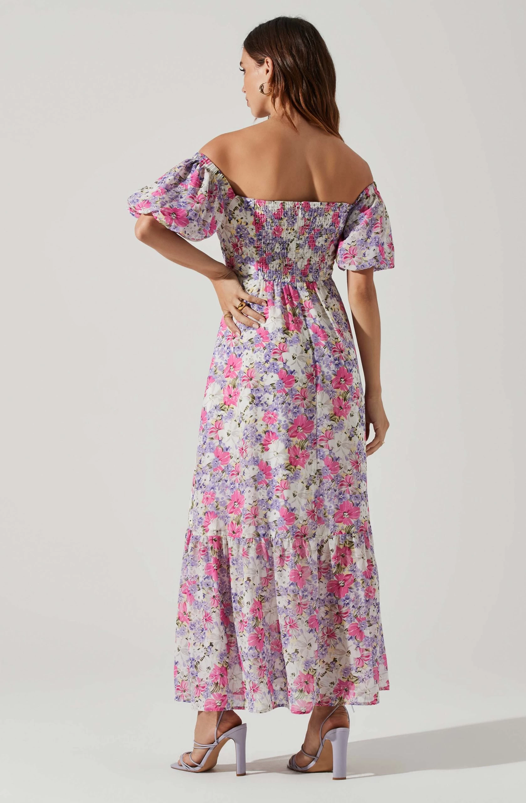 Valora Off Shoulder Floral Maxi Dress - Image 4