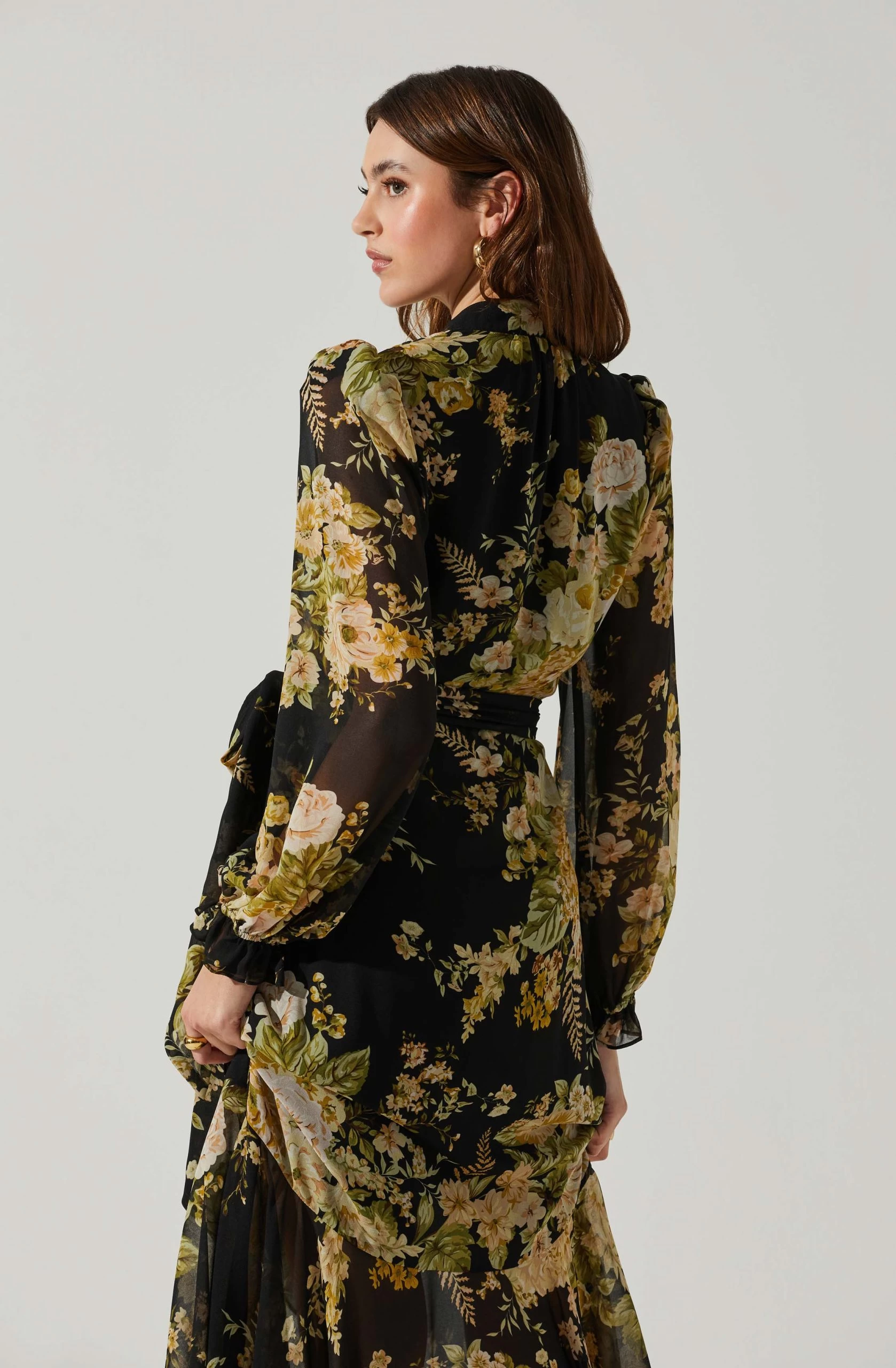 Kamila Long Sleeve Floral Wrap Maxi Dress - Image 5