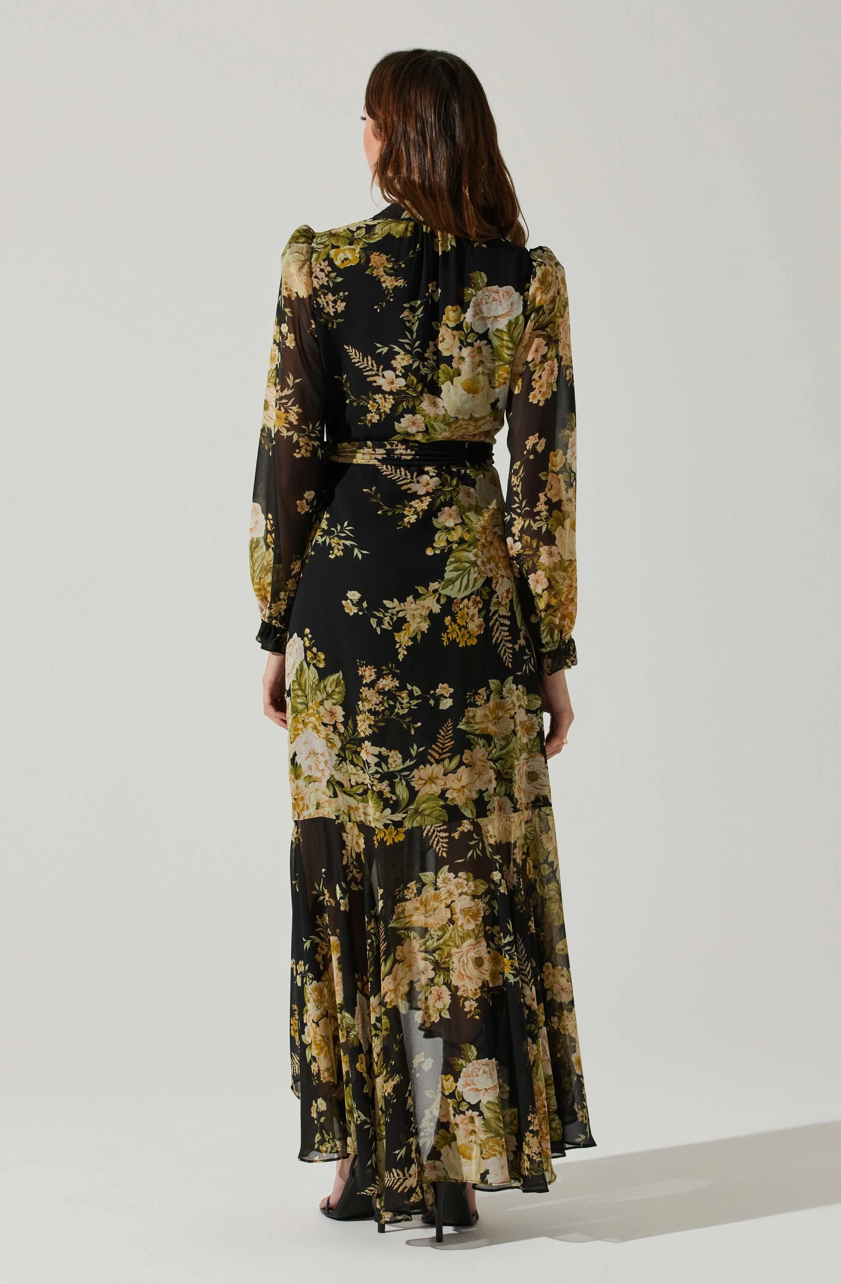 Kamila Long Sleeve Floral Wrap Maxi Dress - Image 6