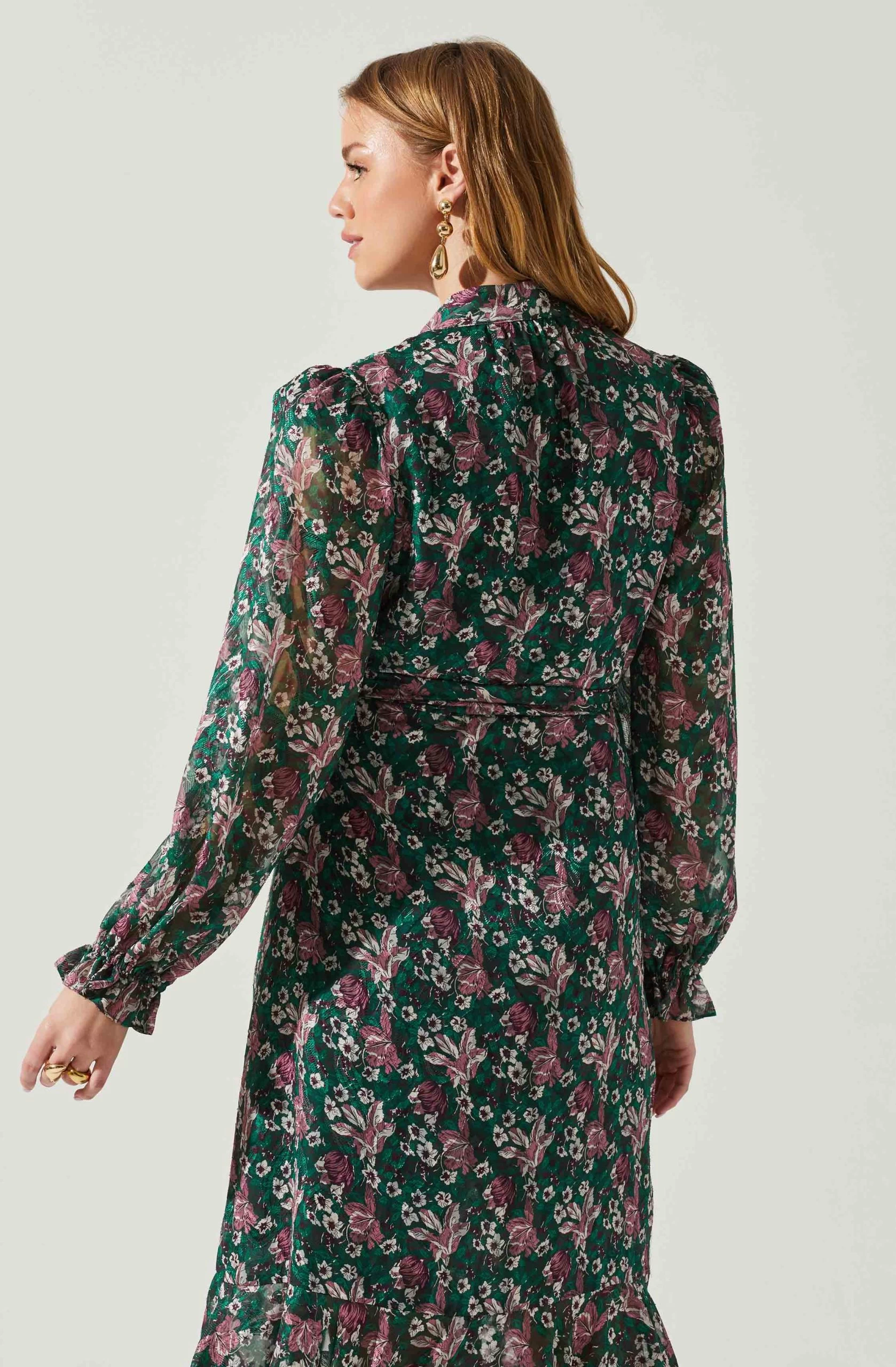 Kamila Long Sleeve Floral Wrap Maxi Dress - Image 11
