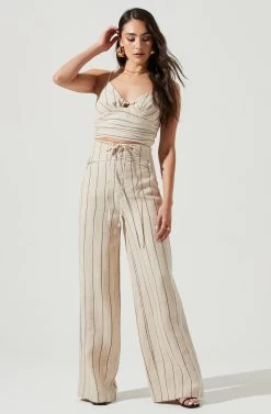 Denair Pinstripe Wide Leg Pants