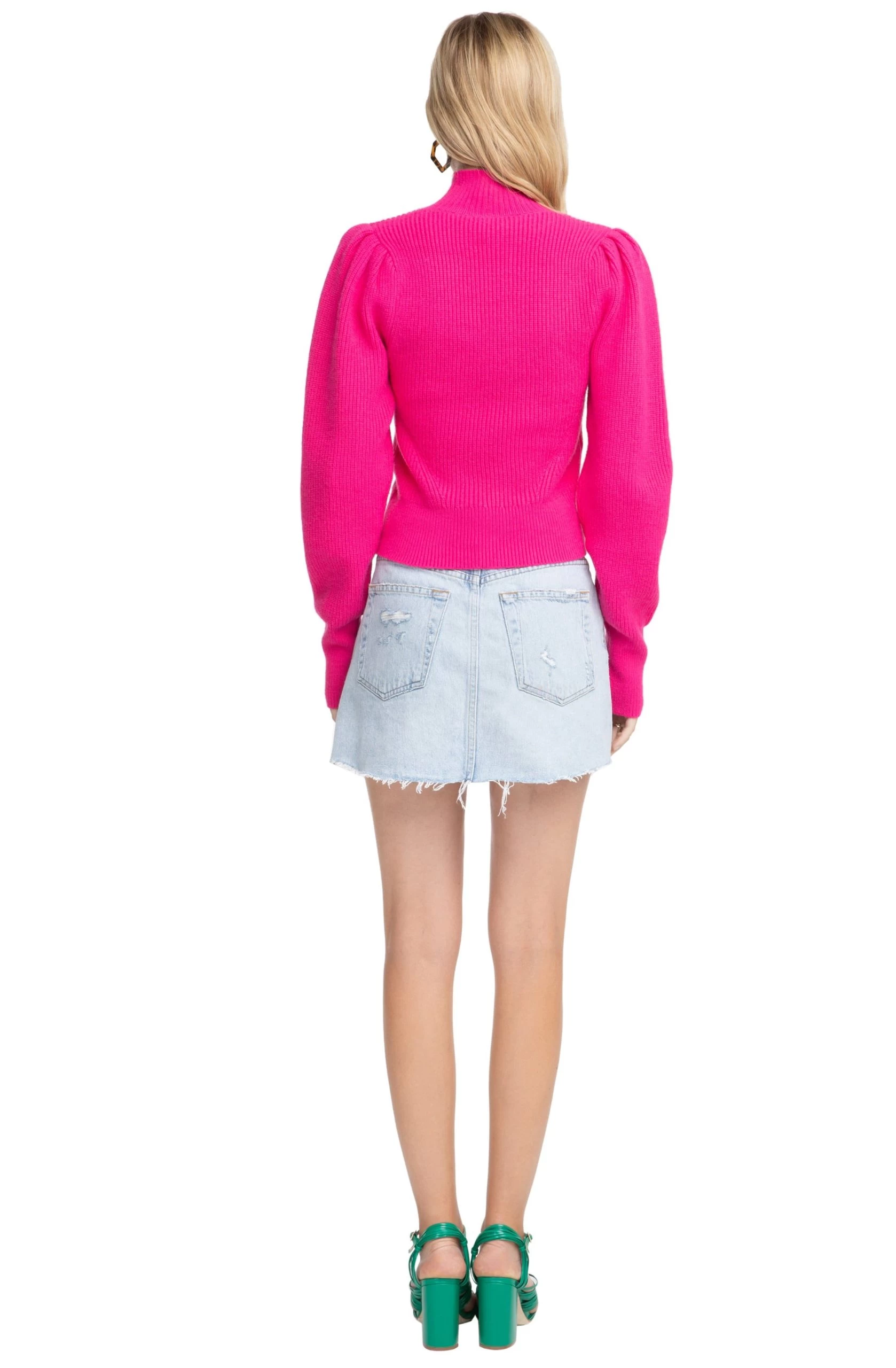 Mock Neck Puff Sleeve Sweater - Image 5