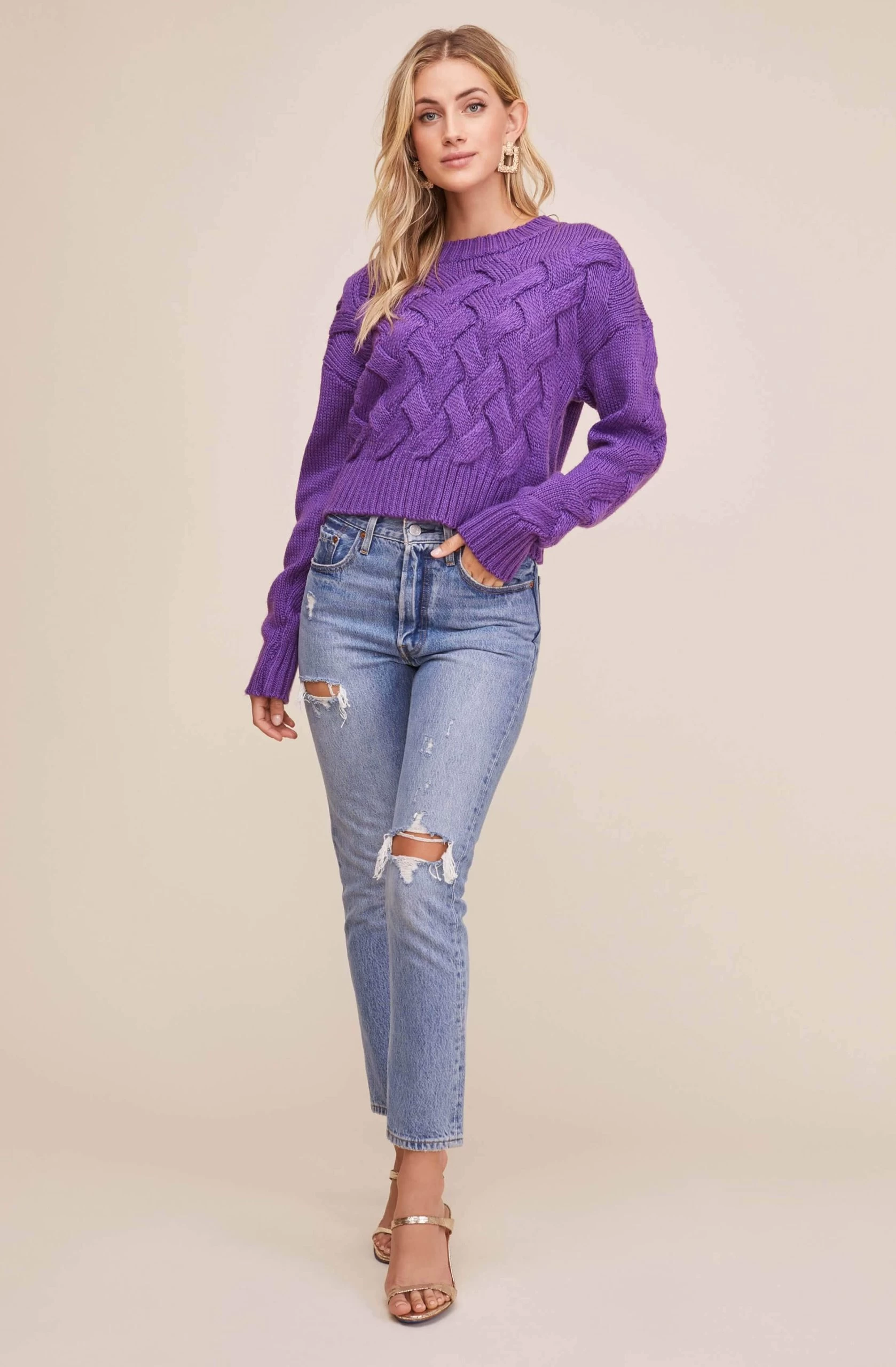 3D Basketweave Knit Sweater - Image 2