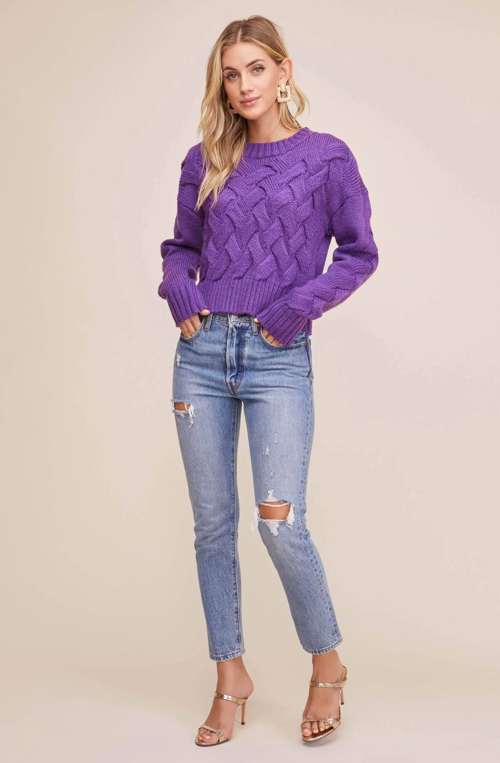 3D Basketweave Knit Sweater - Image 4