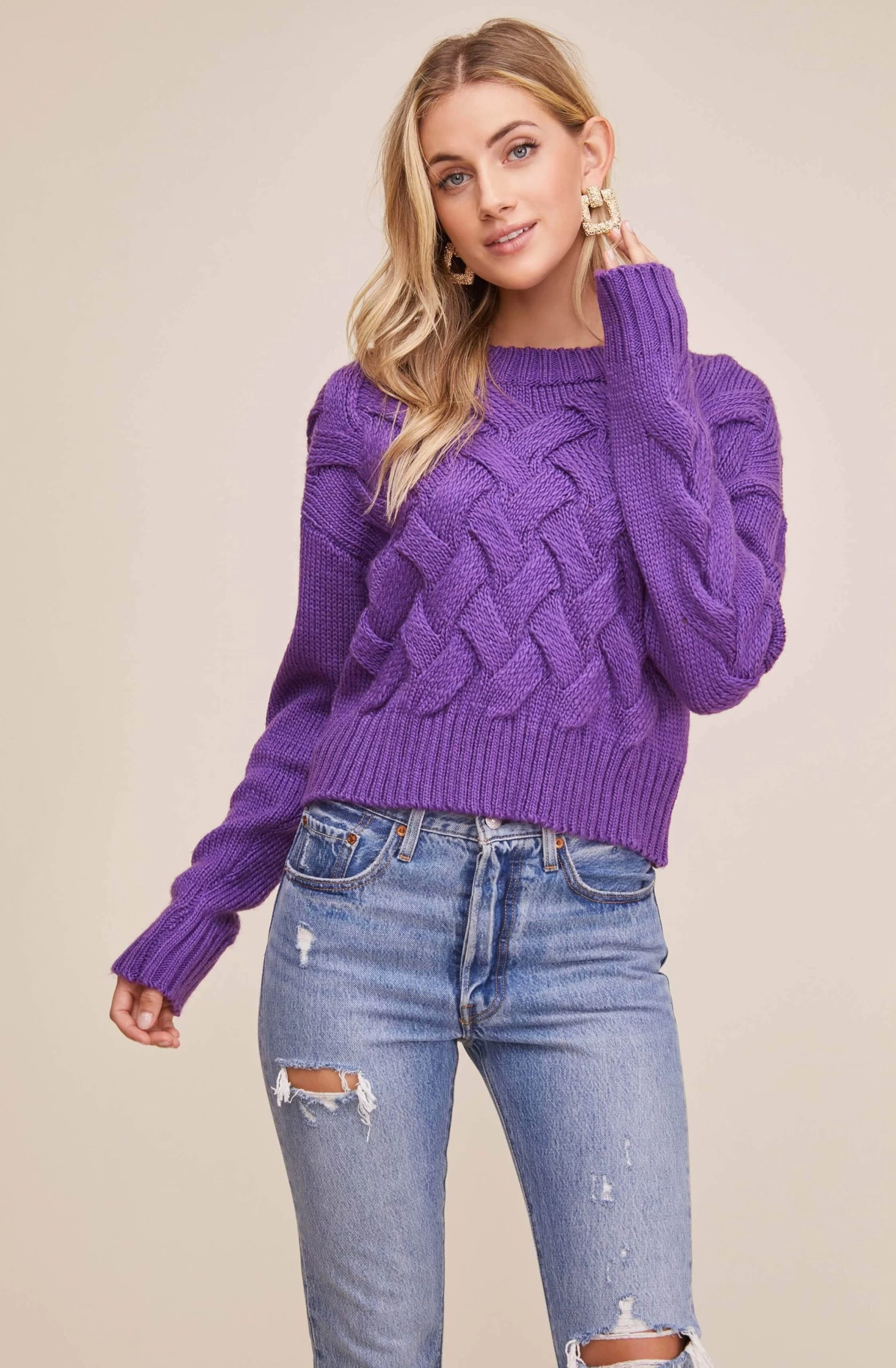3D Basketweave Knit Sweater - Image 3
