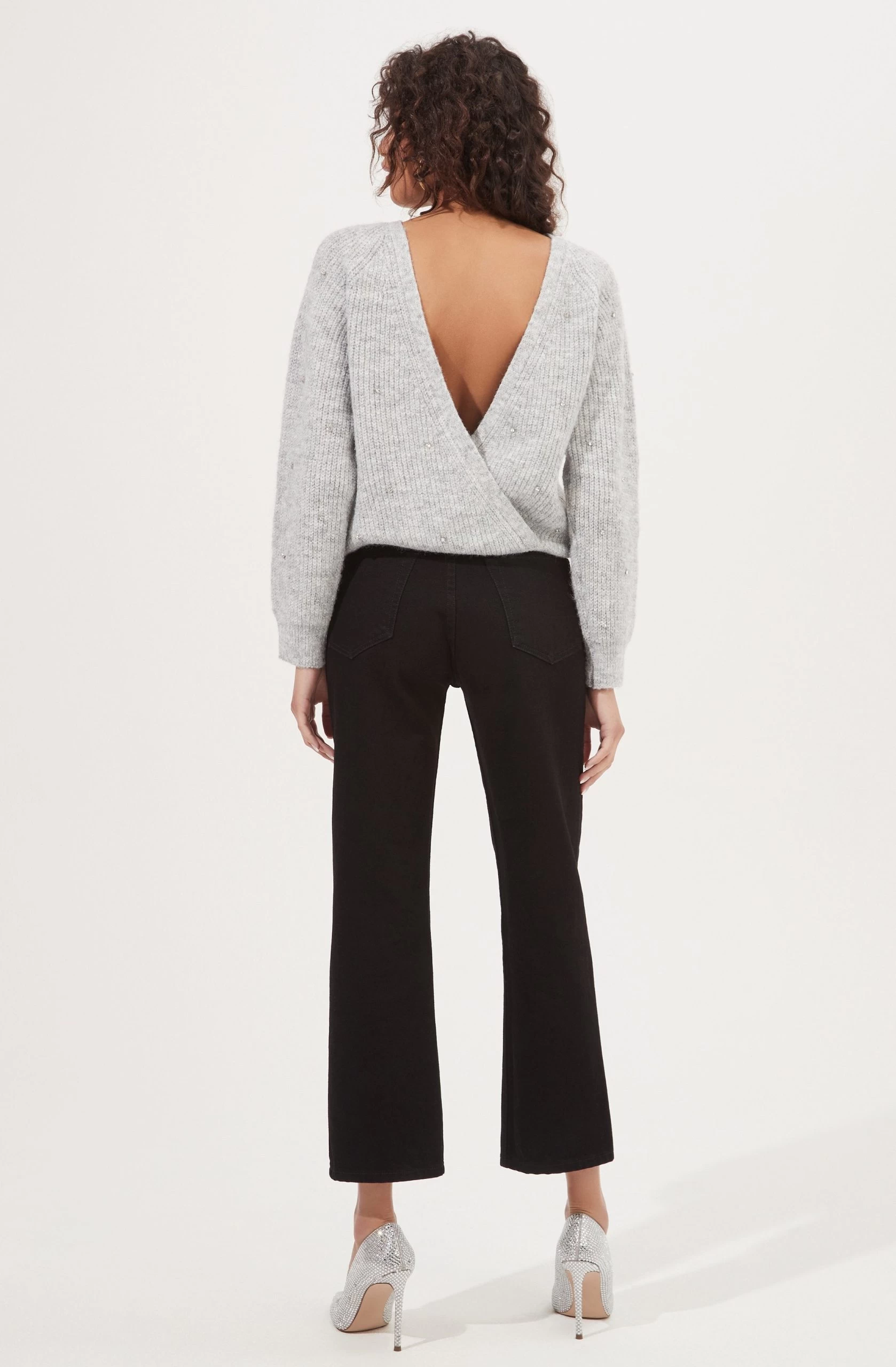 Serena Open Back Rhinestone Embellished Sweater - Image 11