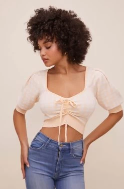 Skipper Ruched Short Sleeve Sweater