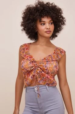 Rue Cinched Tie Front Top