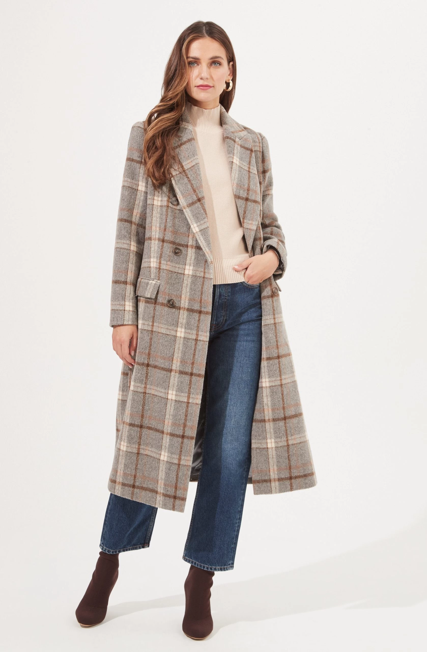 Raquel Plaid Double Breasted Coat - Image 3