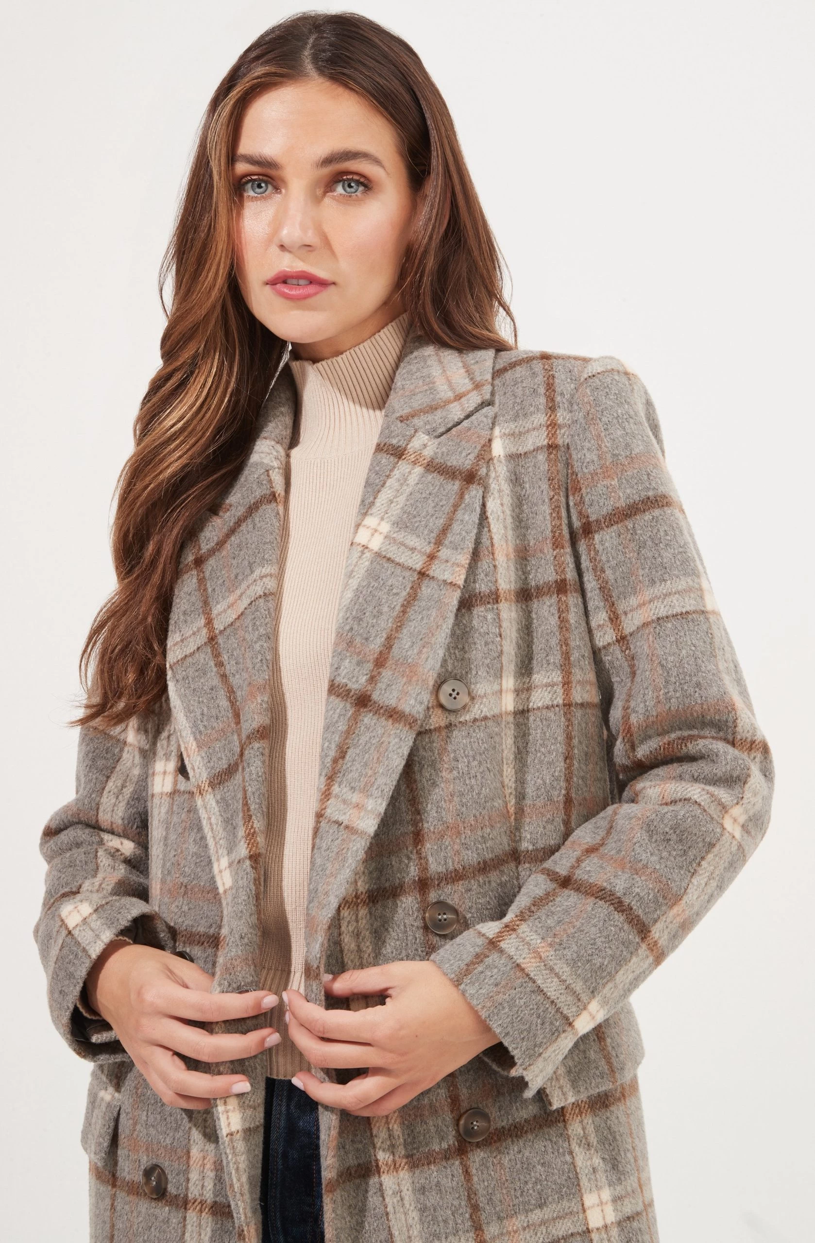 Raquel Plaid Double Breasted Coat - Image 5