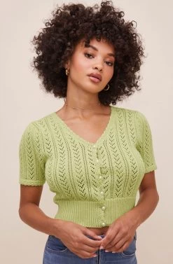 Edina Pointelle Short Sleeve Cardigan