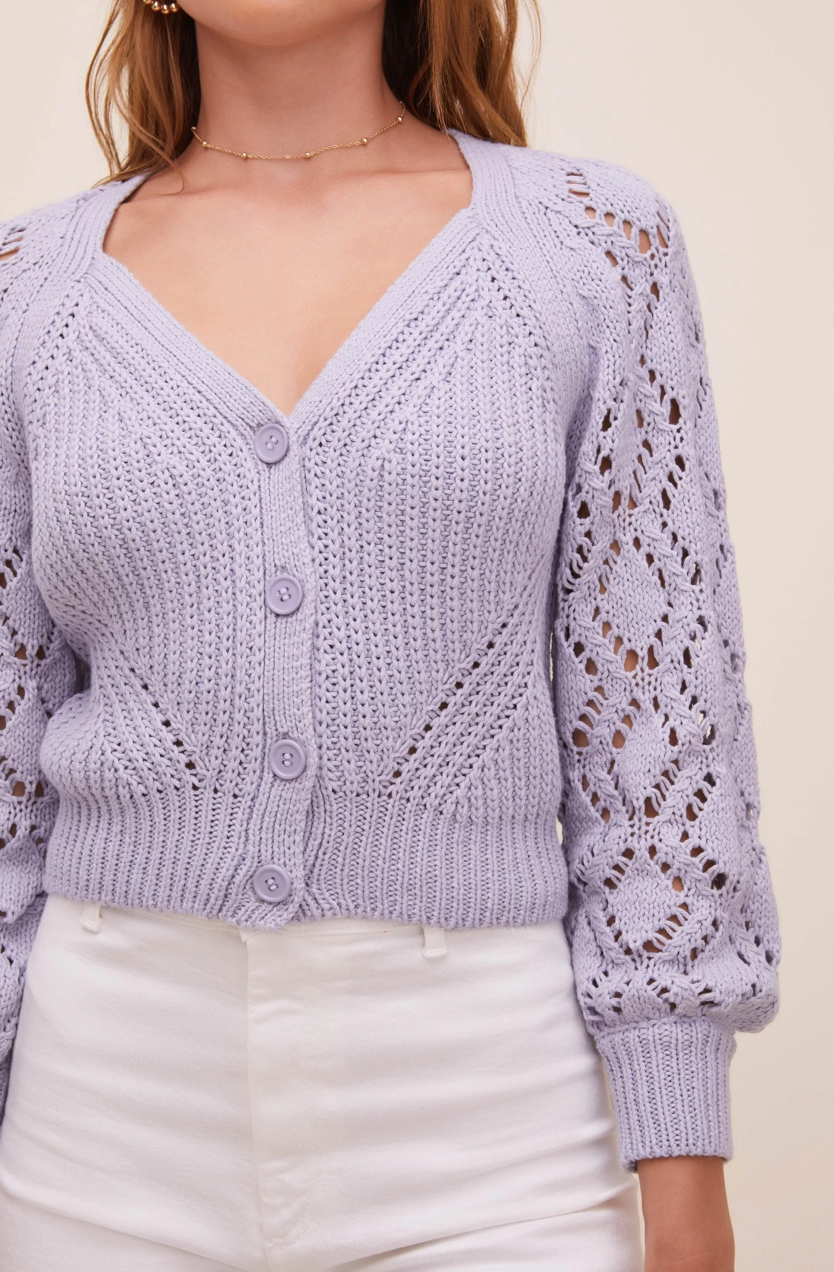 Angelica Pointelle Knit Cardigan - Image 9