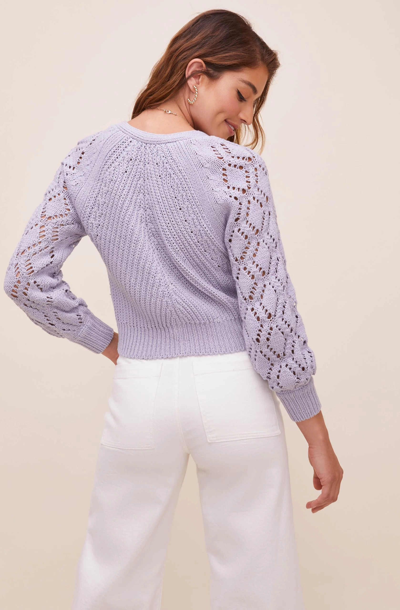Angelica Pointelle Knit Cardigan - Image 7