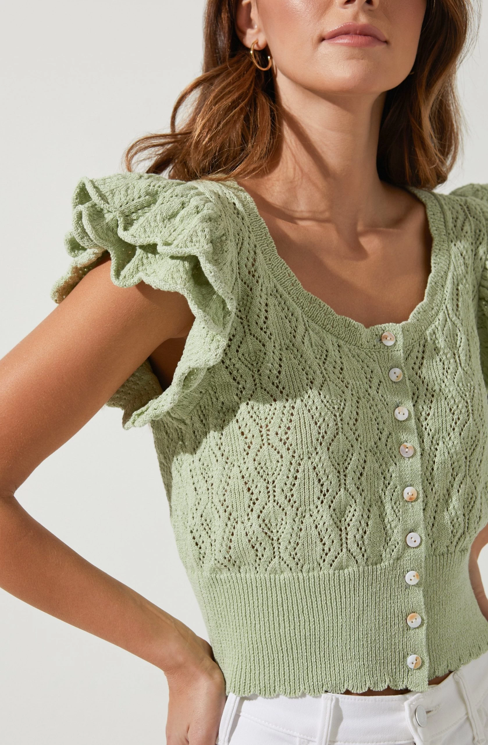 Myla Ruffle Sleeve Cardigan - Image 5