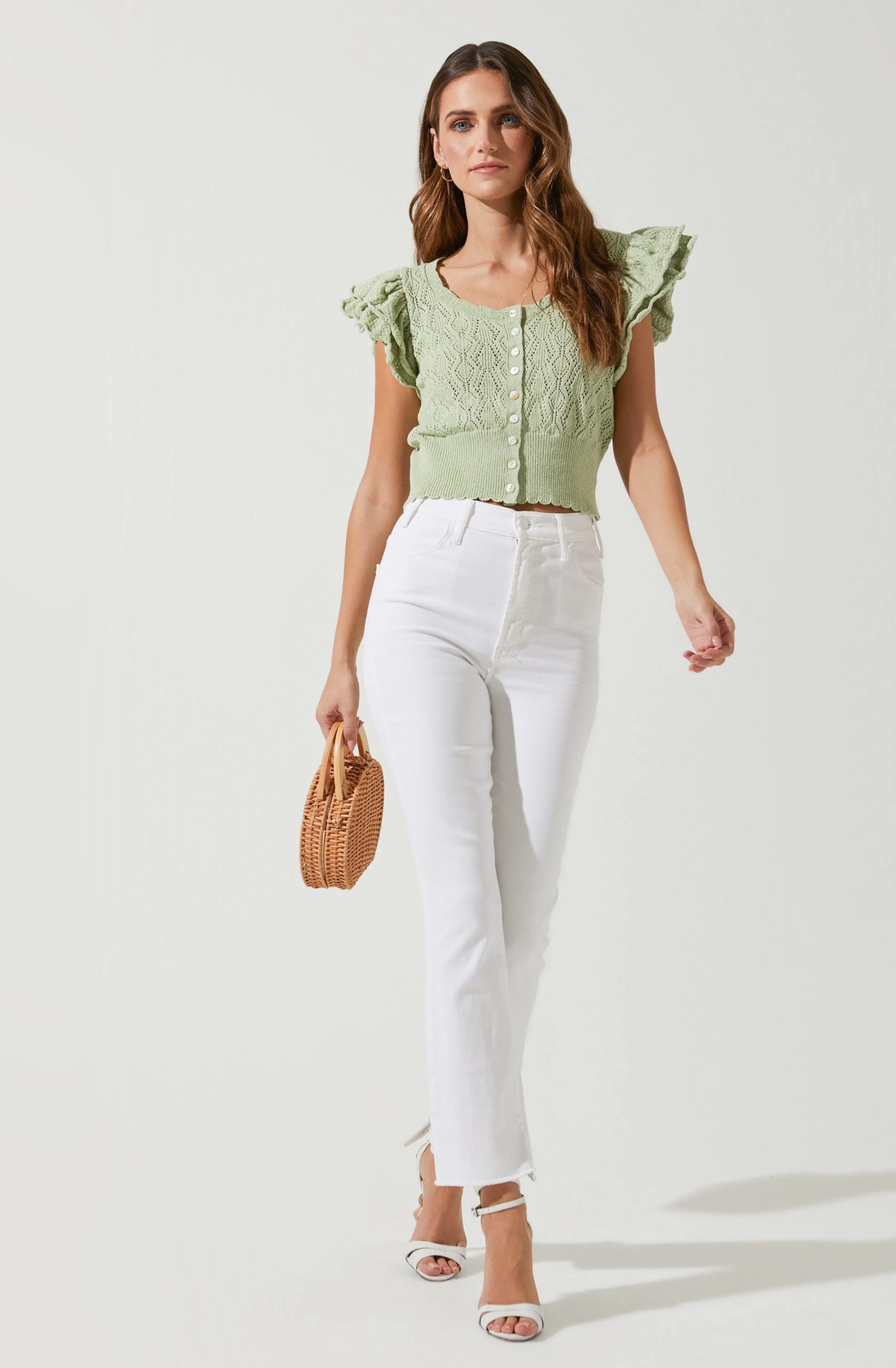 Myla Ruffle Sleeve Cardigan - Image 2